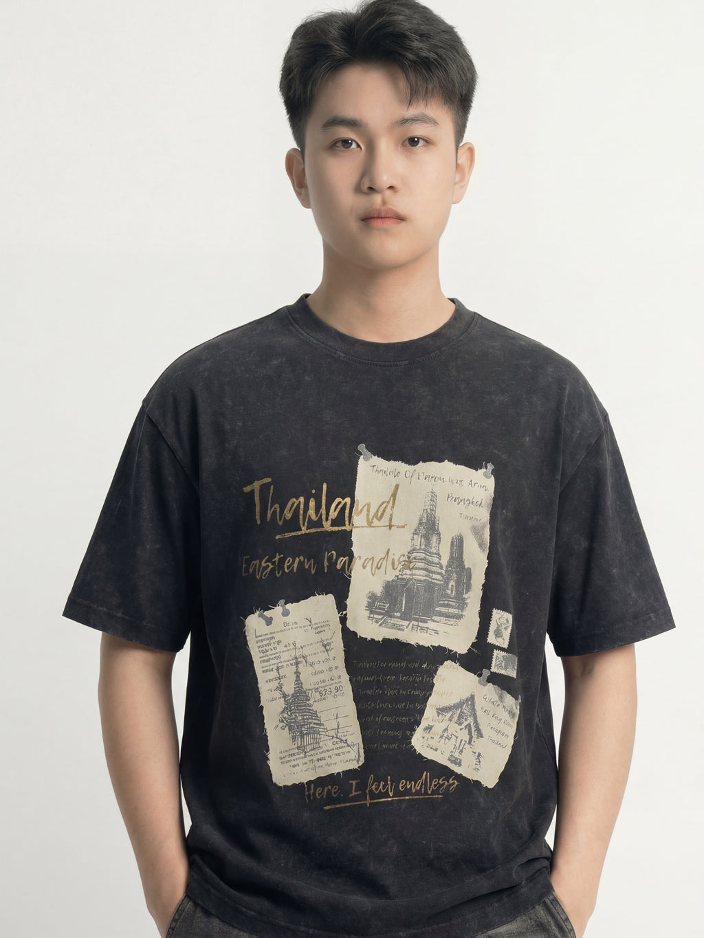 Highlander Men Black Printed Round Neck T-Shirt - Black - Image 3