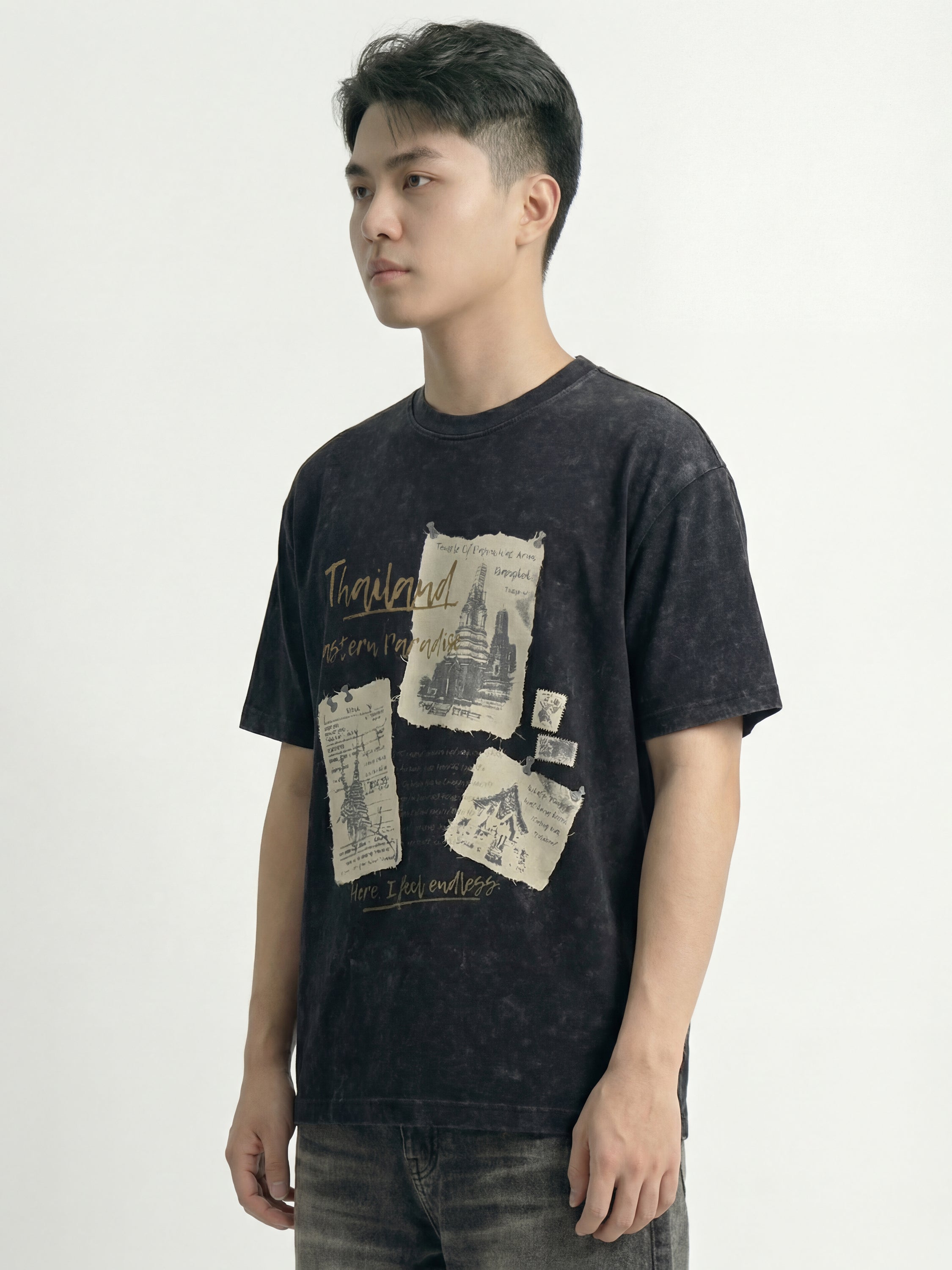 Highlander Men Black Printed Round Neck T-Shirt - Black - Image 7