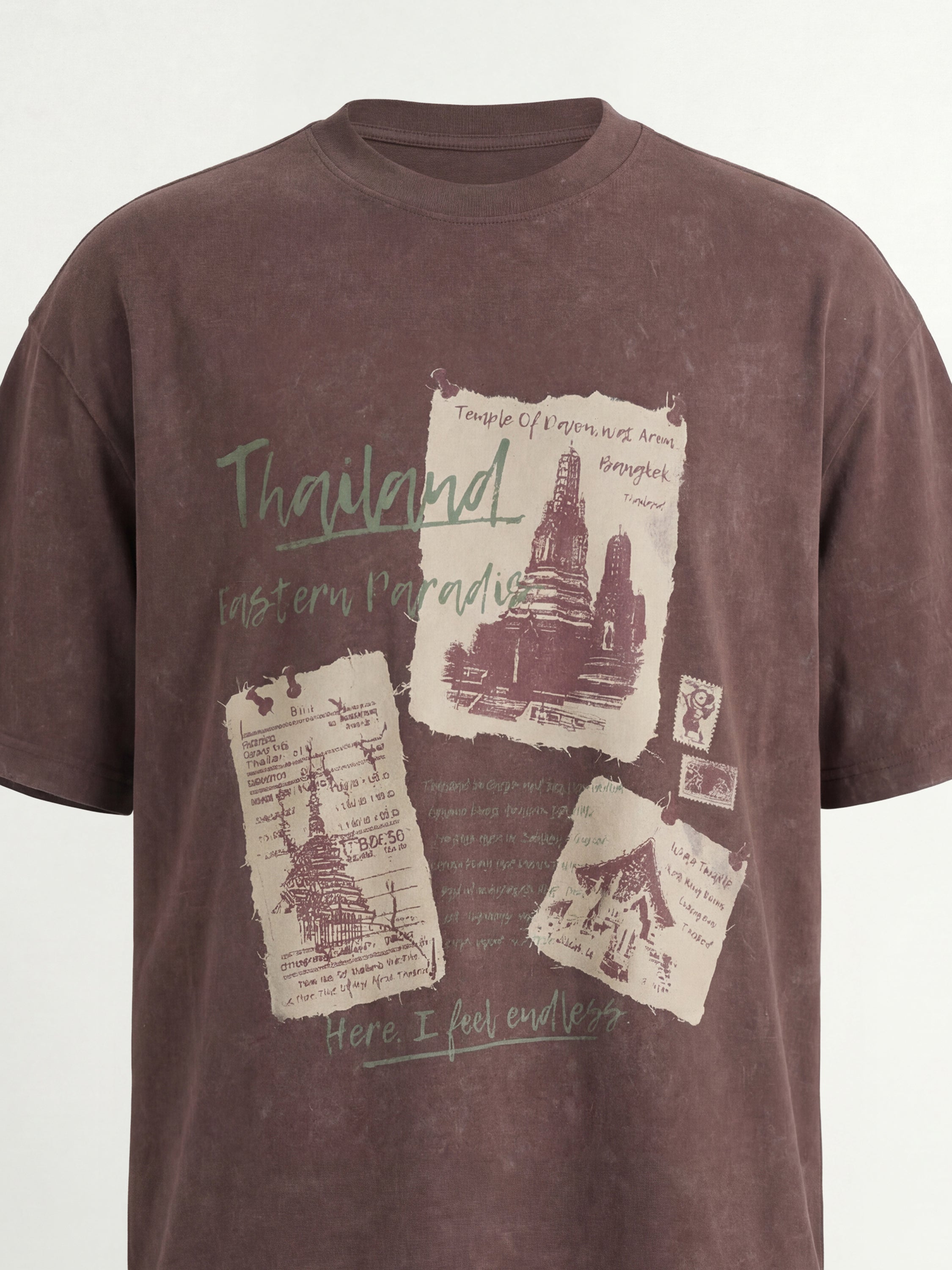 Highlander Men Brown Printed Round Neck T-Shirt - Brown - Image 1
