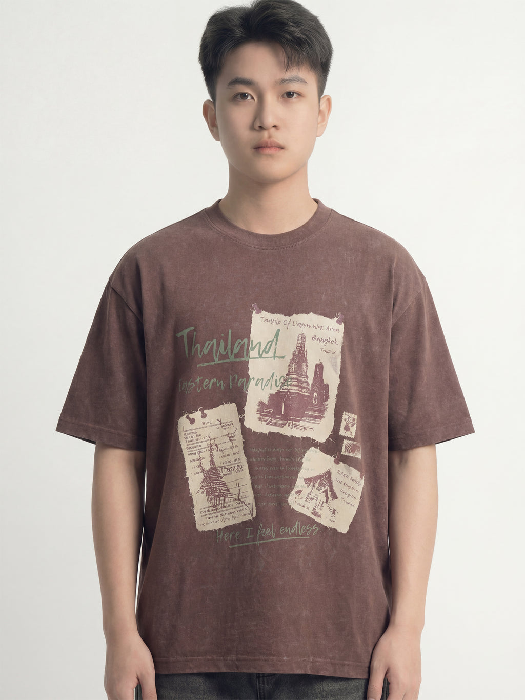 Highlander Men Brown Printed Round Neck T-Shirt - Brown - Image 3