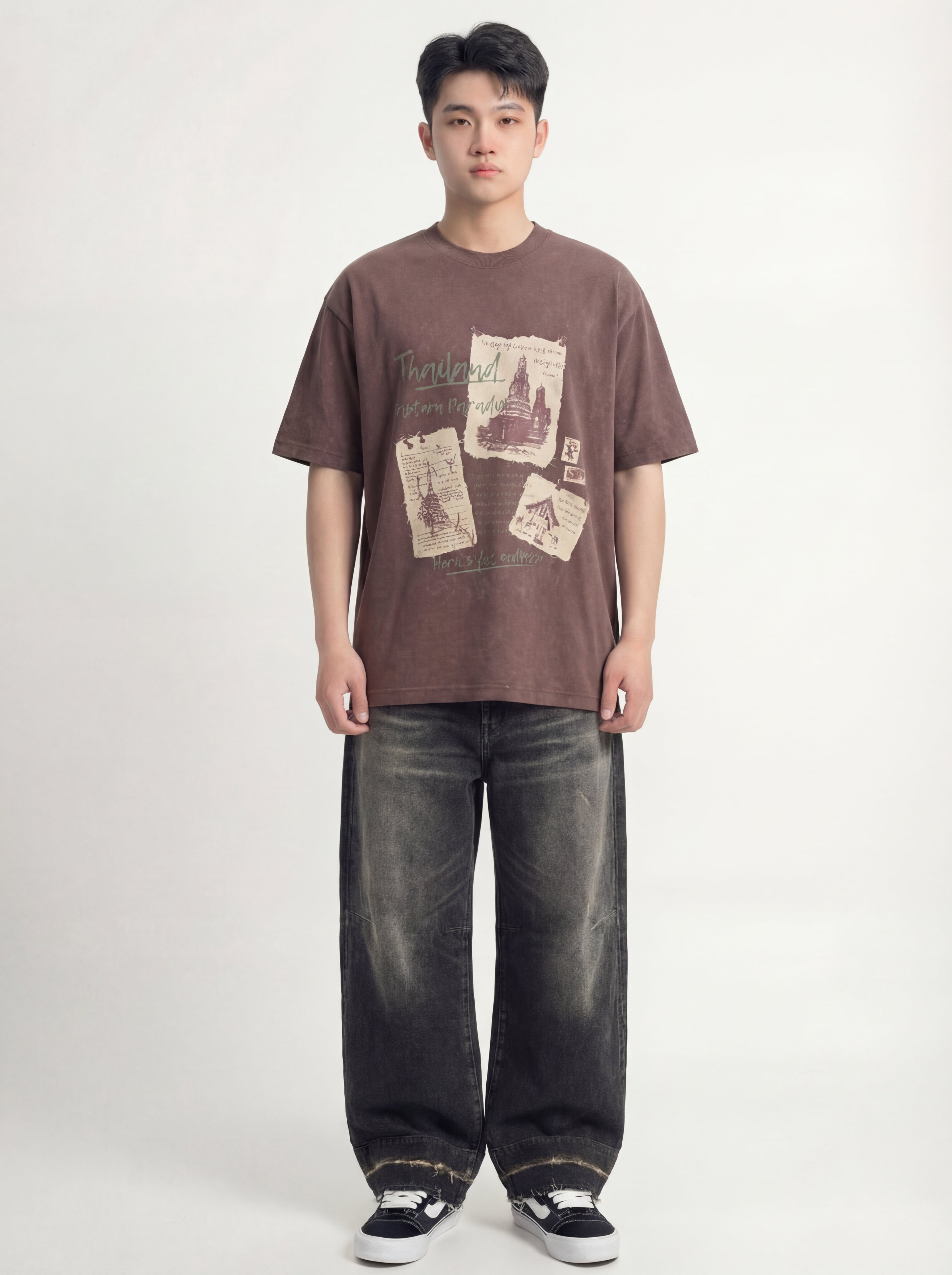 Highlander Men Brown Printed Round Neck T-Shirt - Brown - Image 4