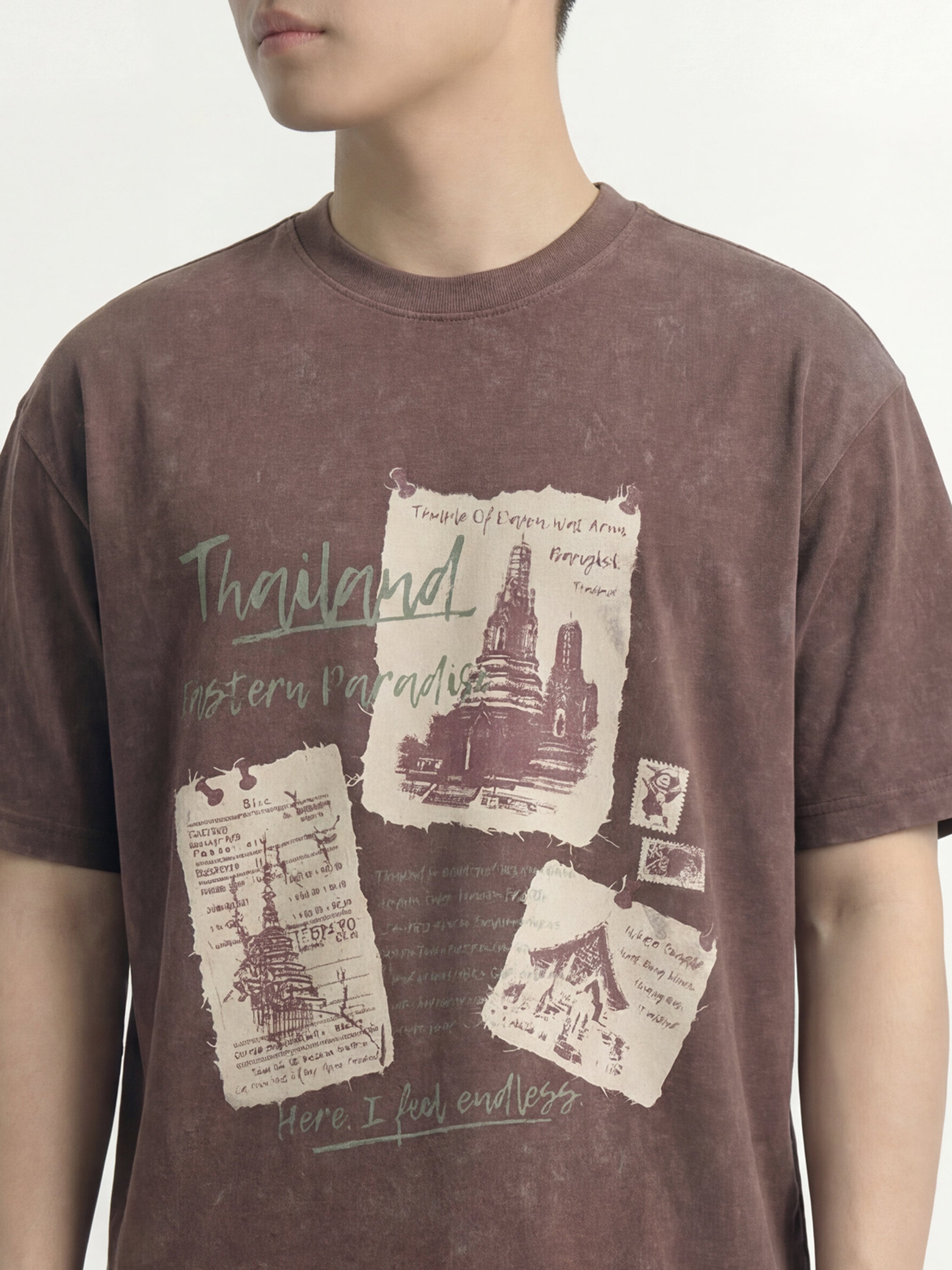 Highlander Men Brown Printed Round Neck T-Shirt - Brown - Image 6