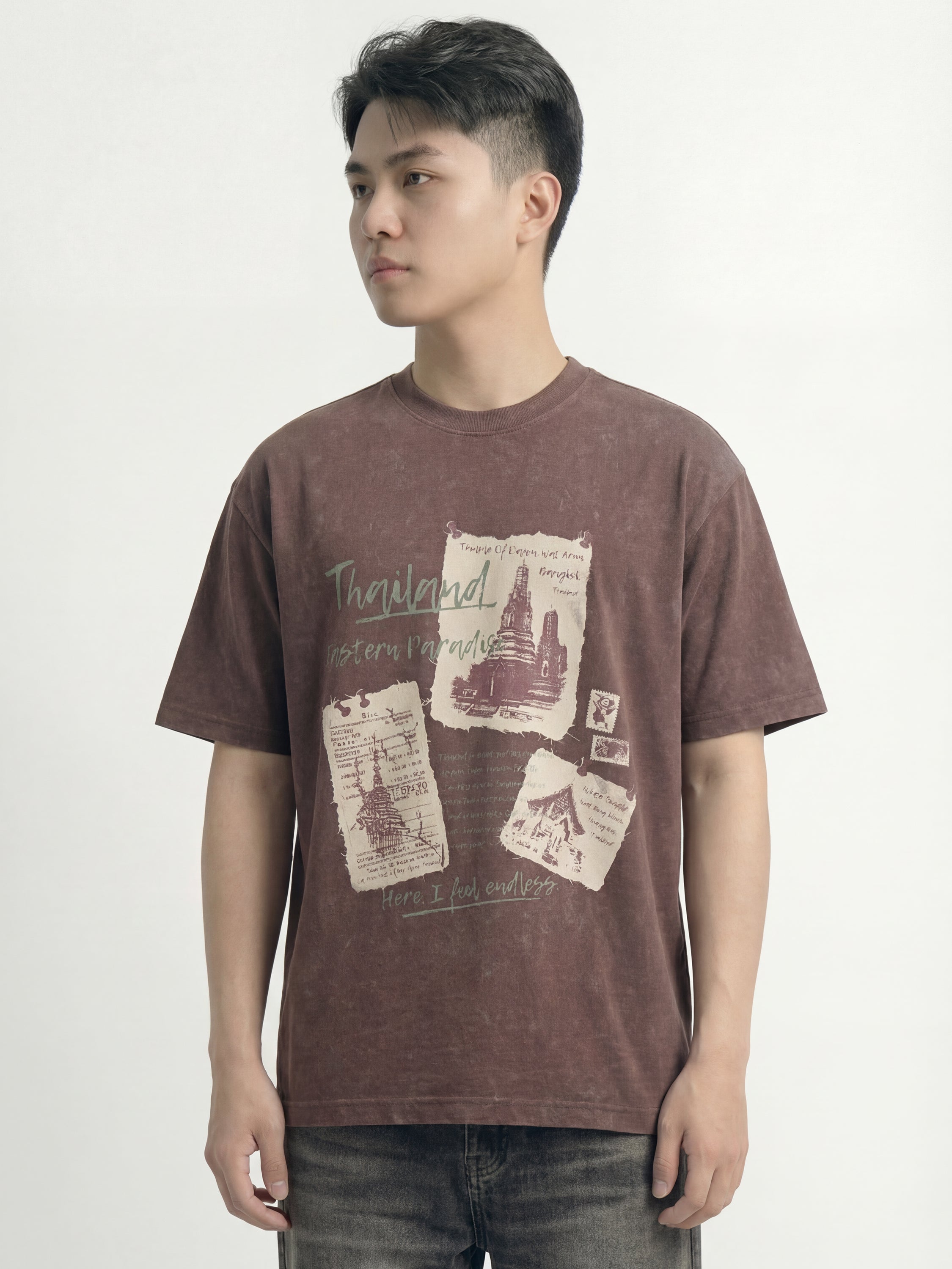 Highlander Men Brown Printed Round Neck T-Shirt - Brown - Image 7