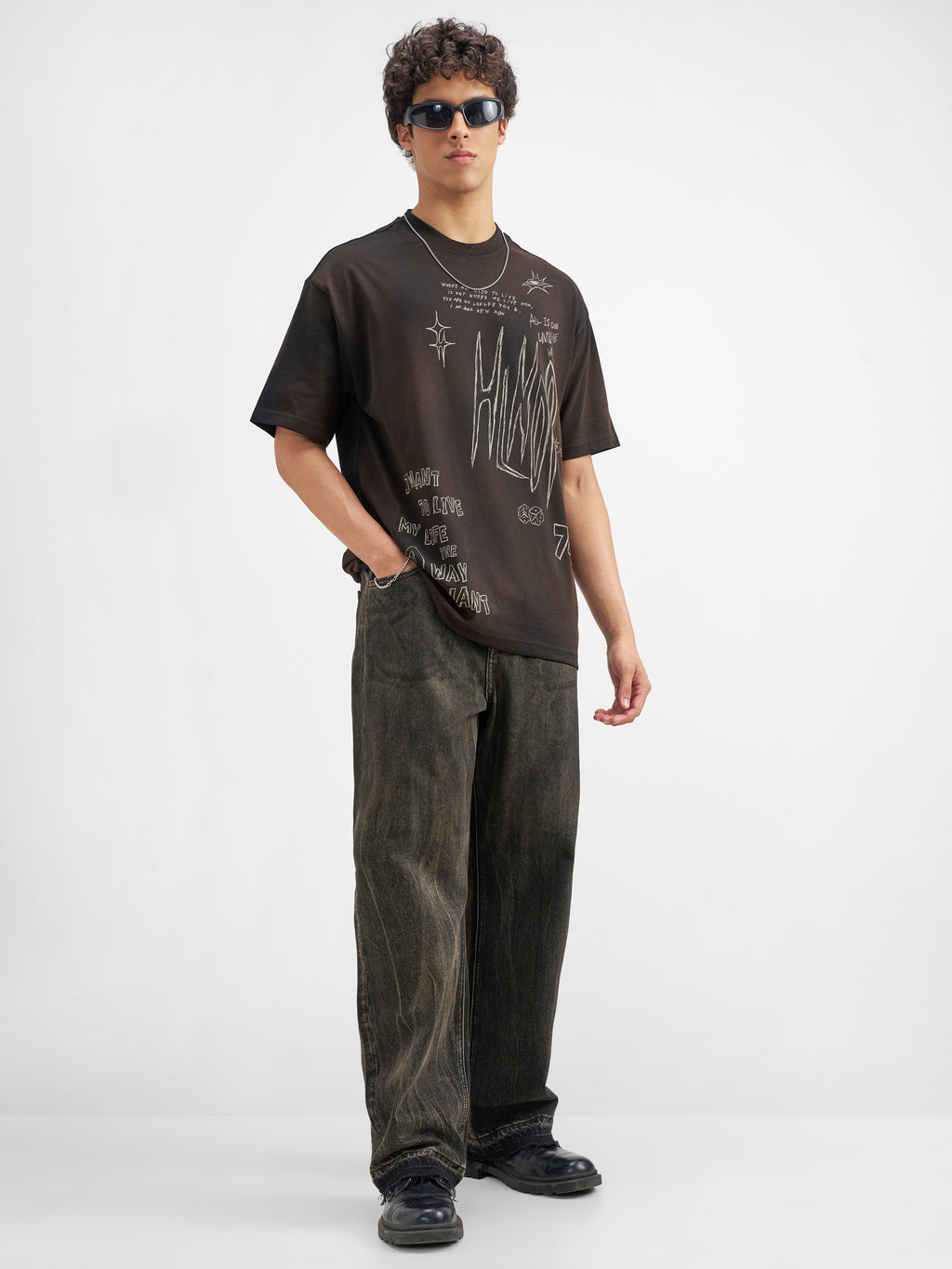 Highlander Men Black Printed Round Neck T-Shirt - Black - Image 2
