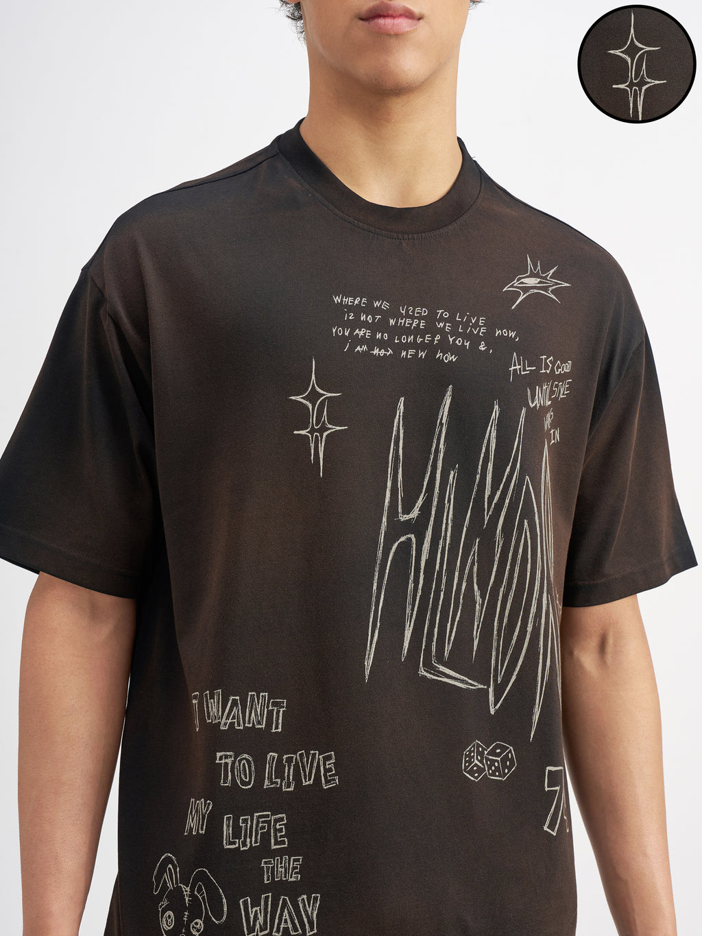 Highlander Men Black Printed Round Neck T-Shirt - Black - Image 5