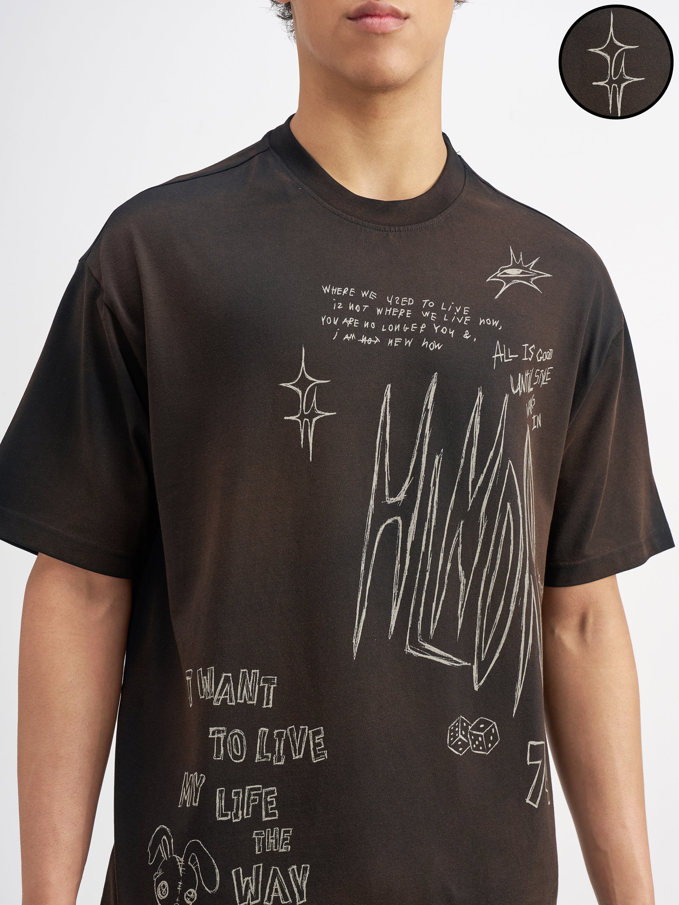 Highlander Men Black Printed Round Neck T-Shirt - Black - Image 5