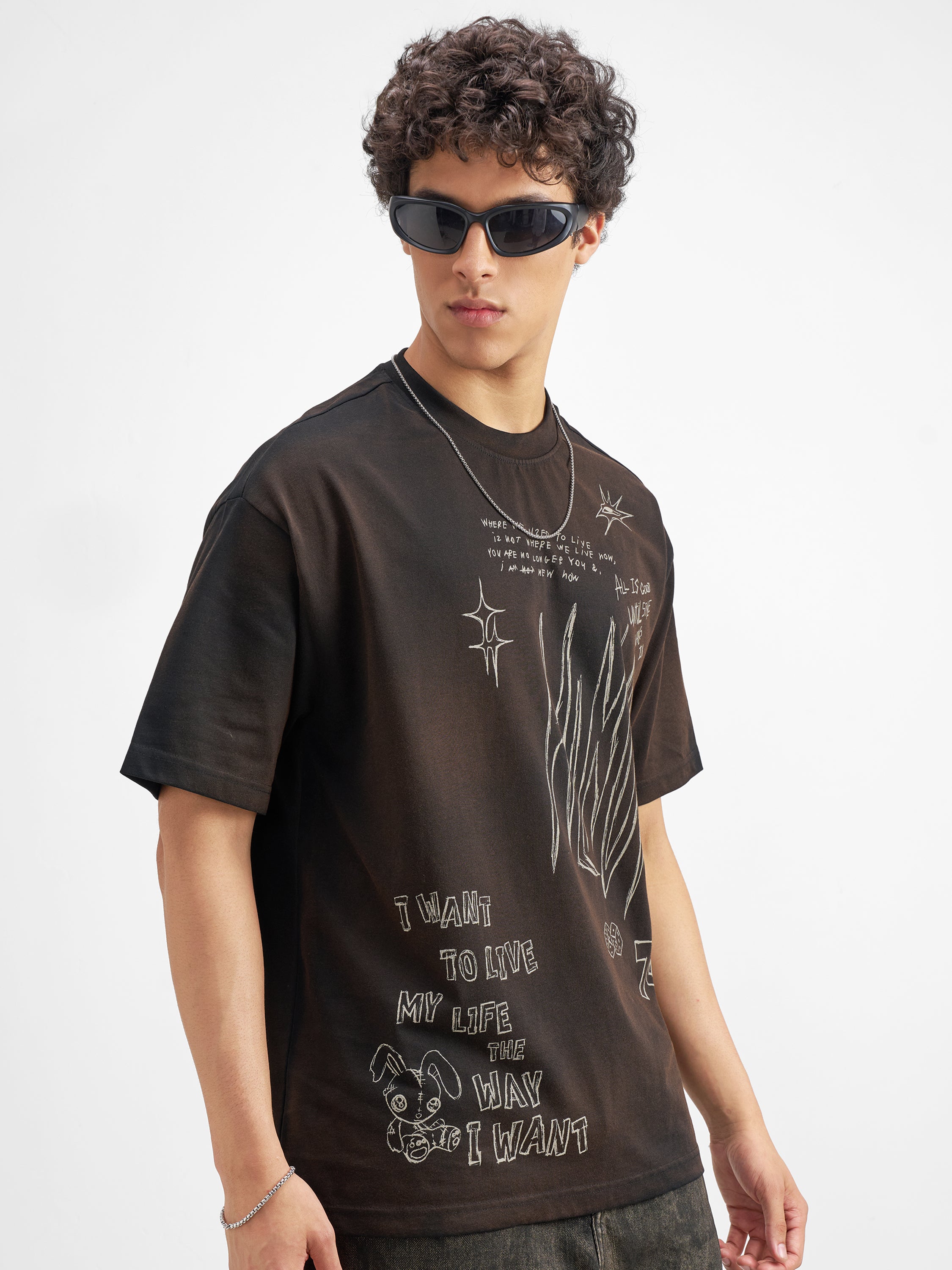 Highlander Men Black Printed Round Neck T-Shirt - Black - Image 6