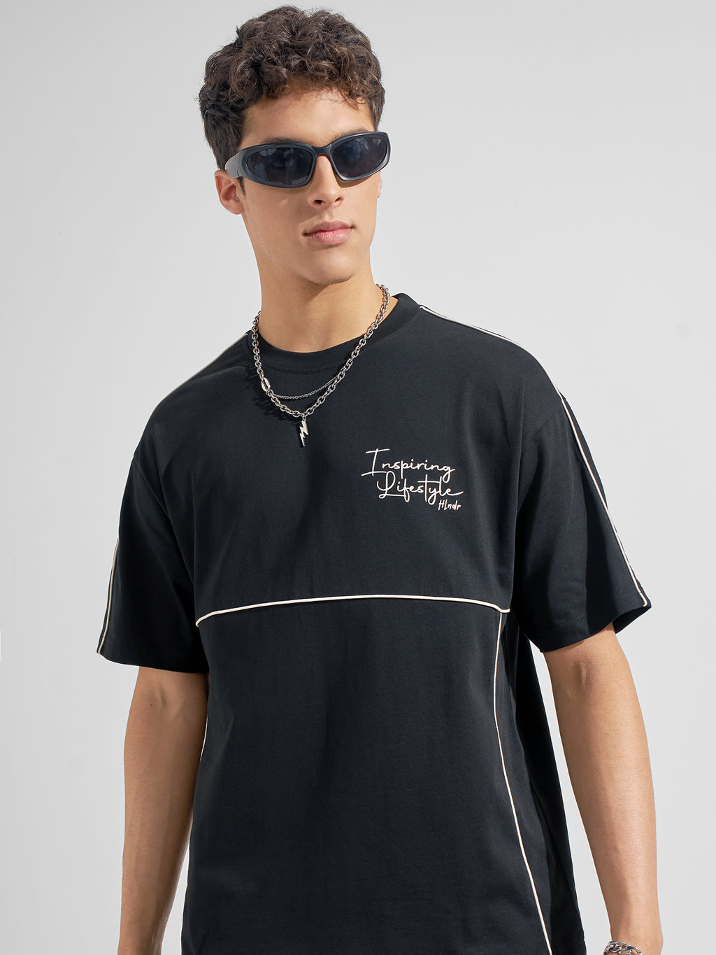 Highlander Men Black Printed Round Neck T-Shirt