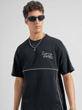 Highlander Men Black Printed Round Neck T-Shirt