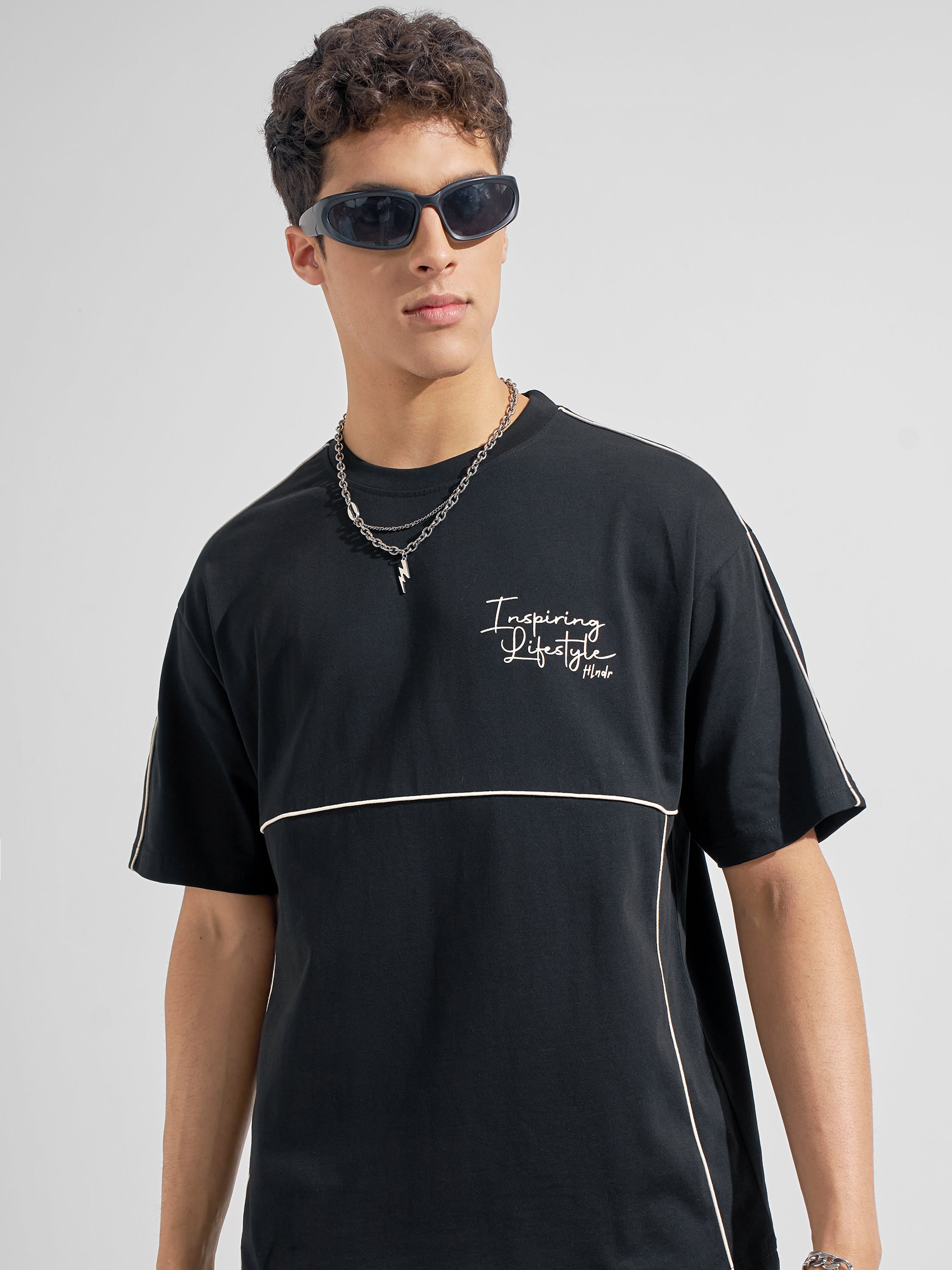 Highlander Men Black Printed Round Neck T-Shirt