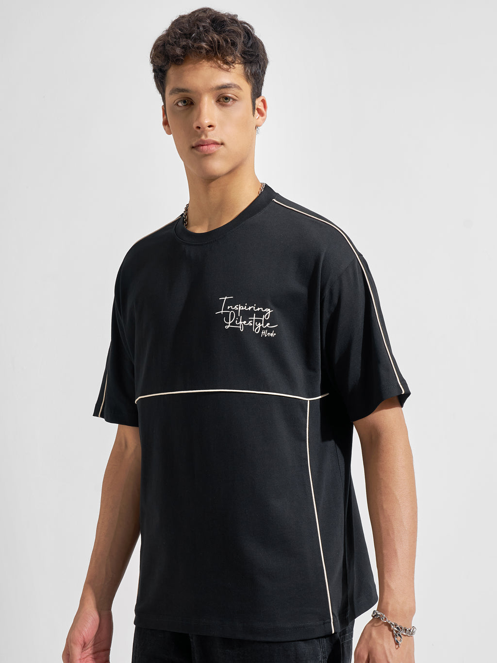 Highlander Men Black Printed Round Neck T-Shirt