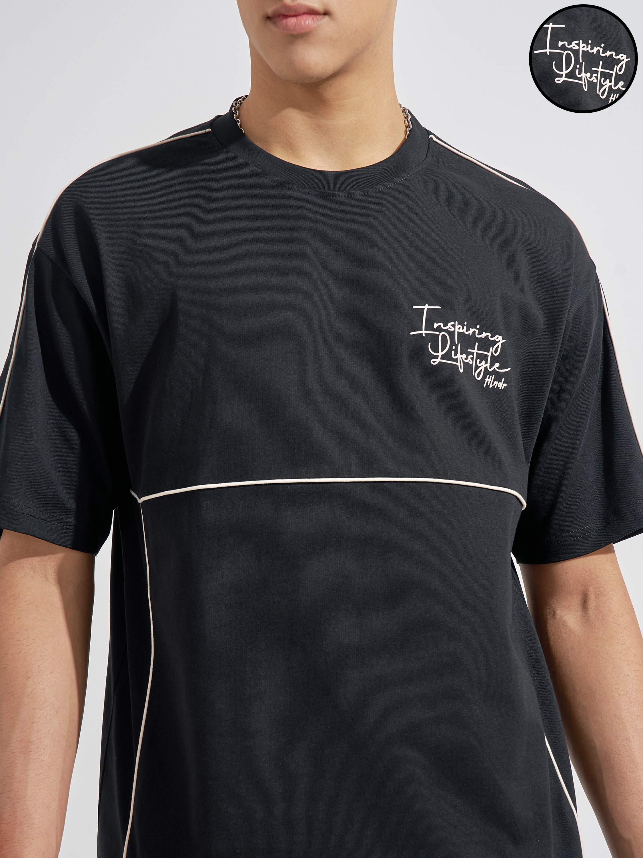 Highlander Men Black Printed Round Neck T-Shirt