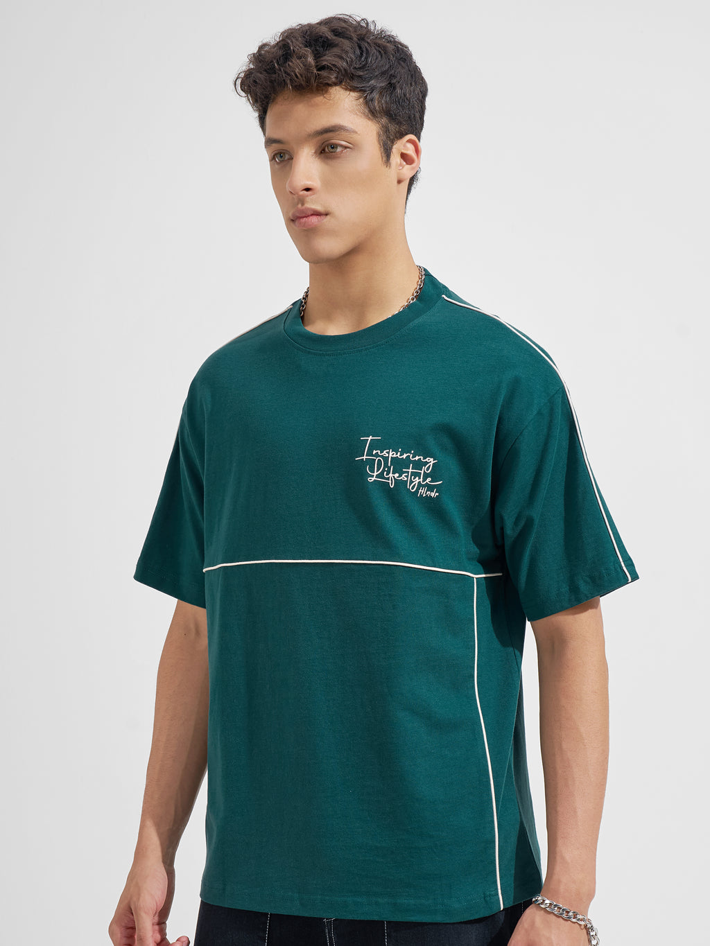 Highlander Men Green Printed Round Neck T-Shirt
