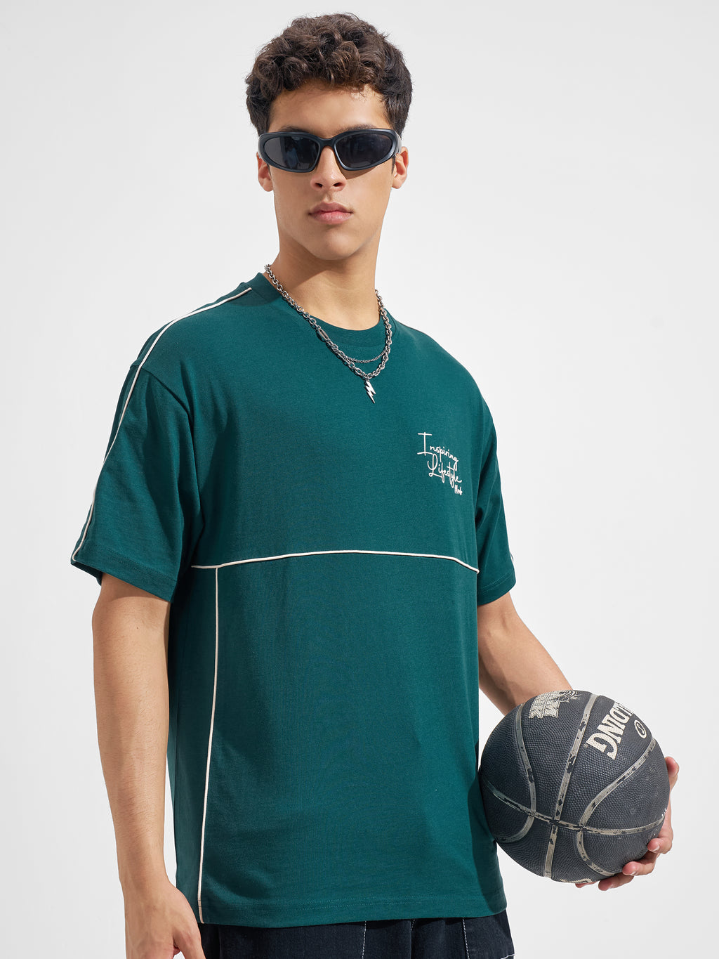 Highlander Men Green Printed Round Neck T-Shirt