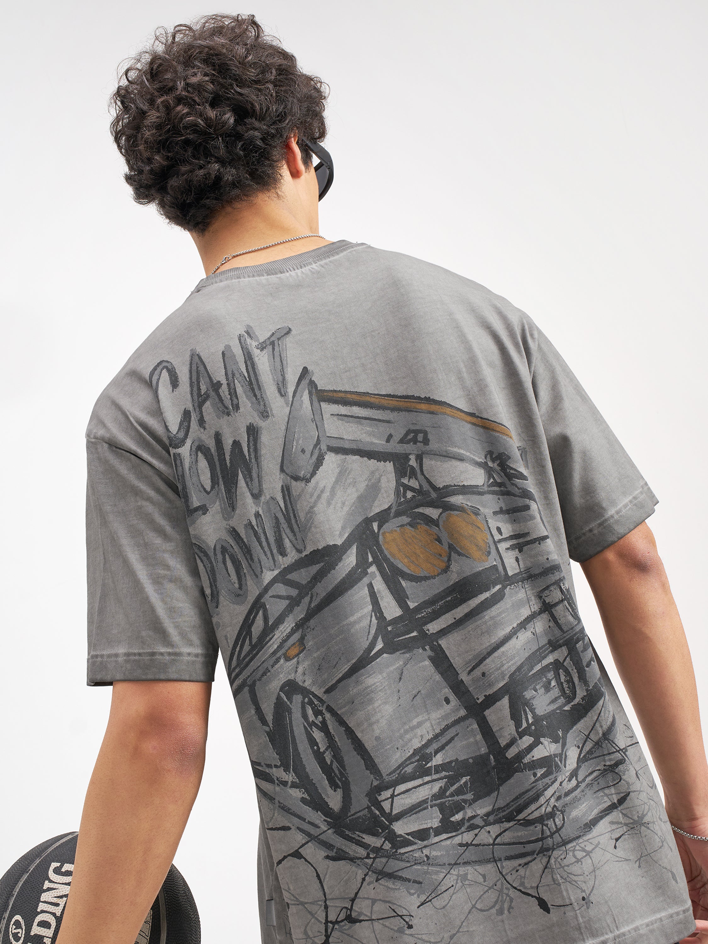 Highlander Men Grey Printed Round Neck T-Shirt - Grey - Image 1