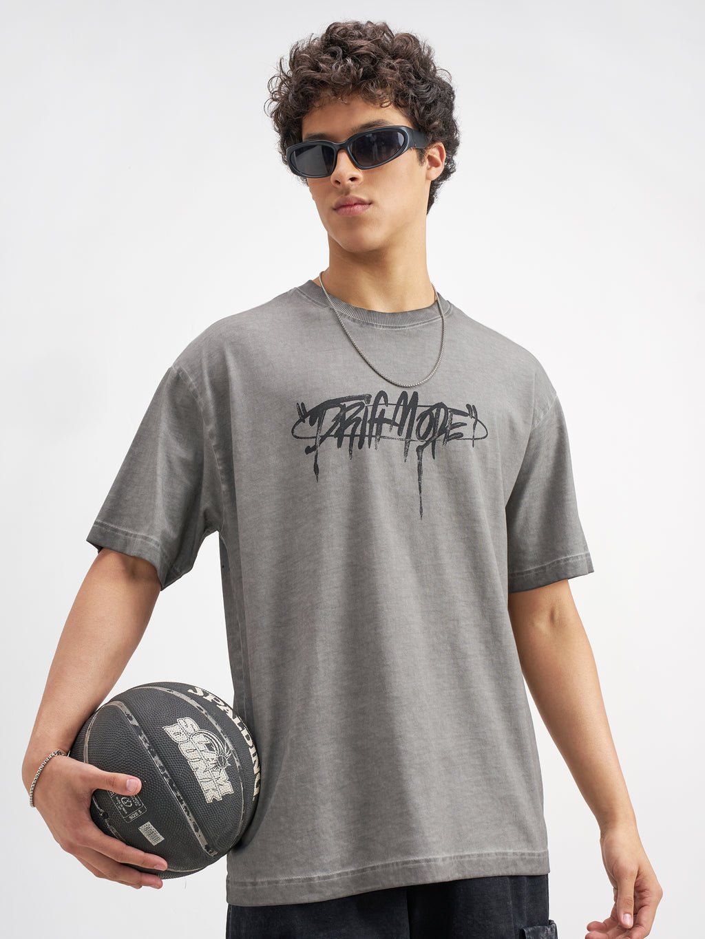 Highlander Men Grey Printed Round Neck T-Shirt - Grey - Image 3