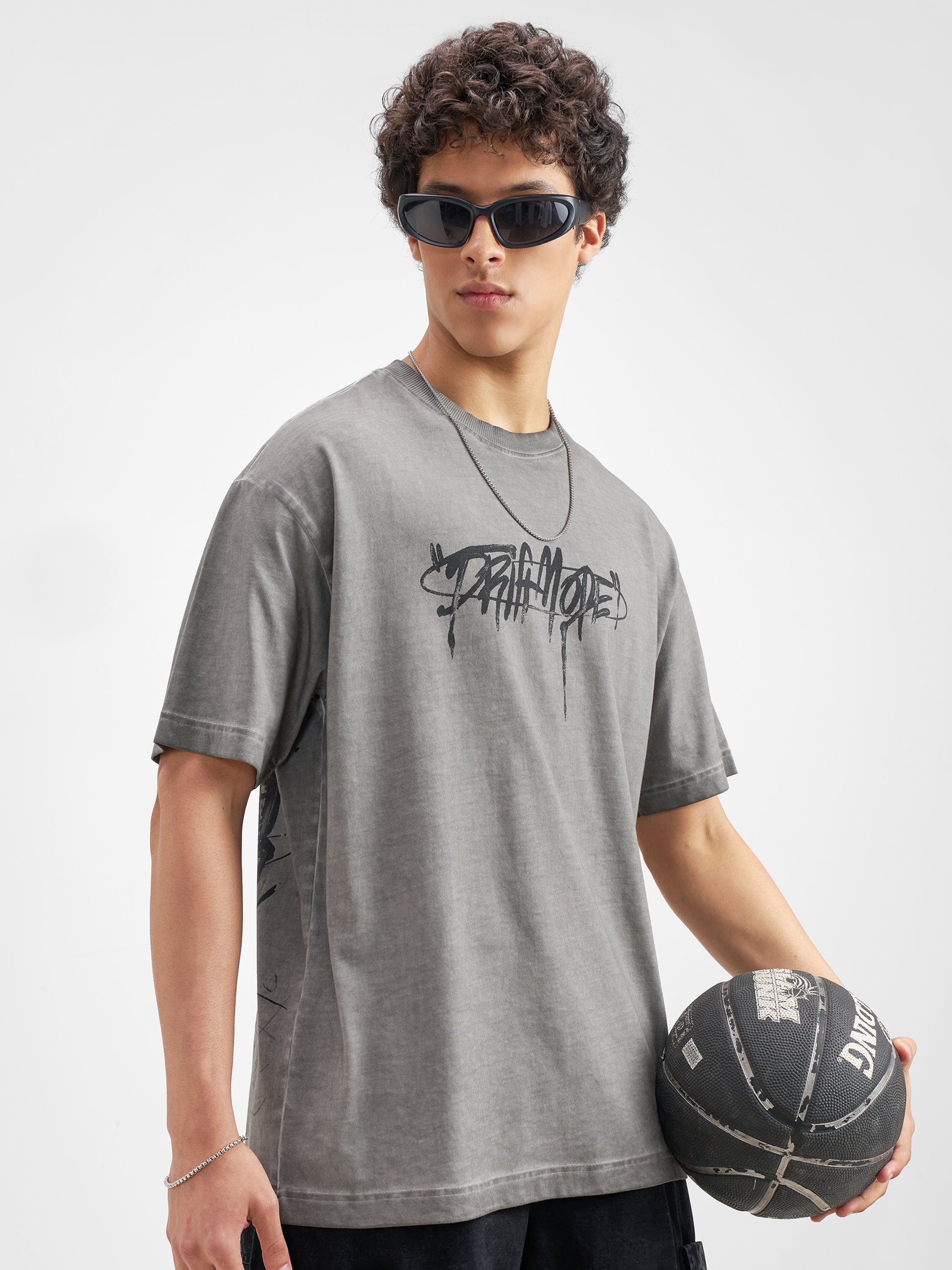 Highlander Men Grey Printed Round Neck T-Shirt - Grey - Image 6