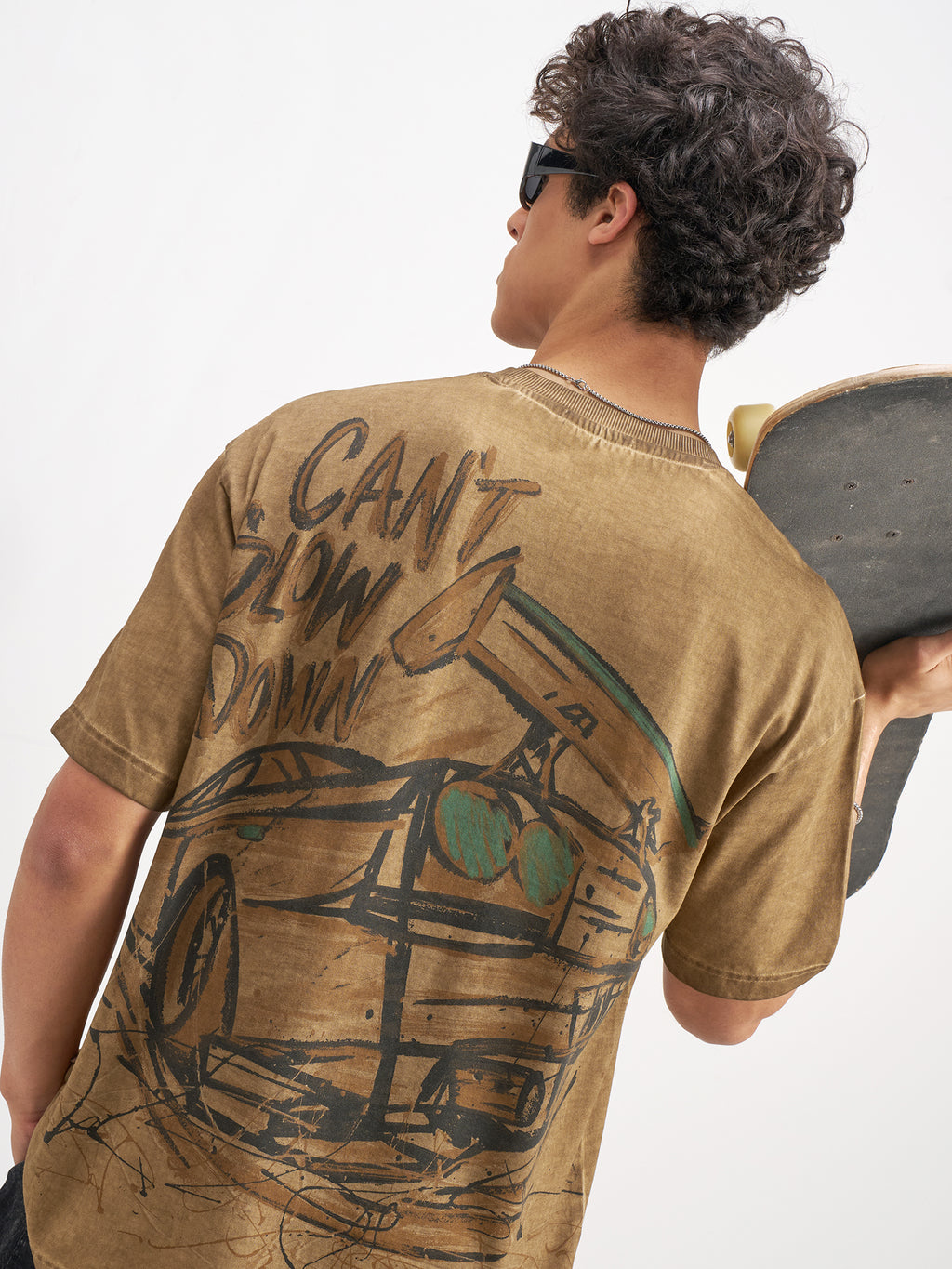 Highlander Men Brown Printed Round Neck T-Shirt - Brown - Image 1