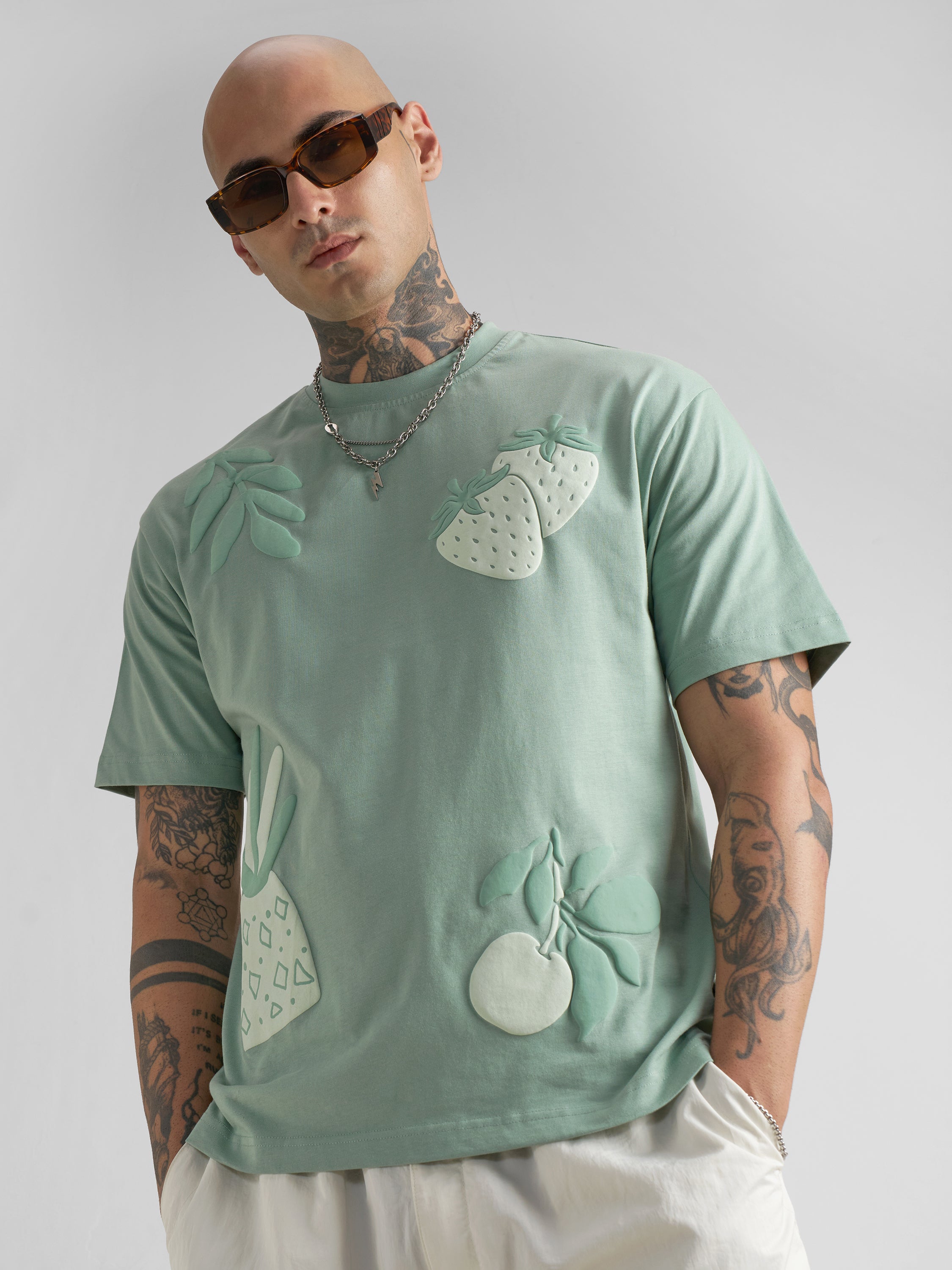 Highlander Men Green Printed Round Neck T-Shirt - Green - Image 1