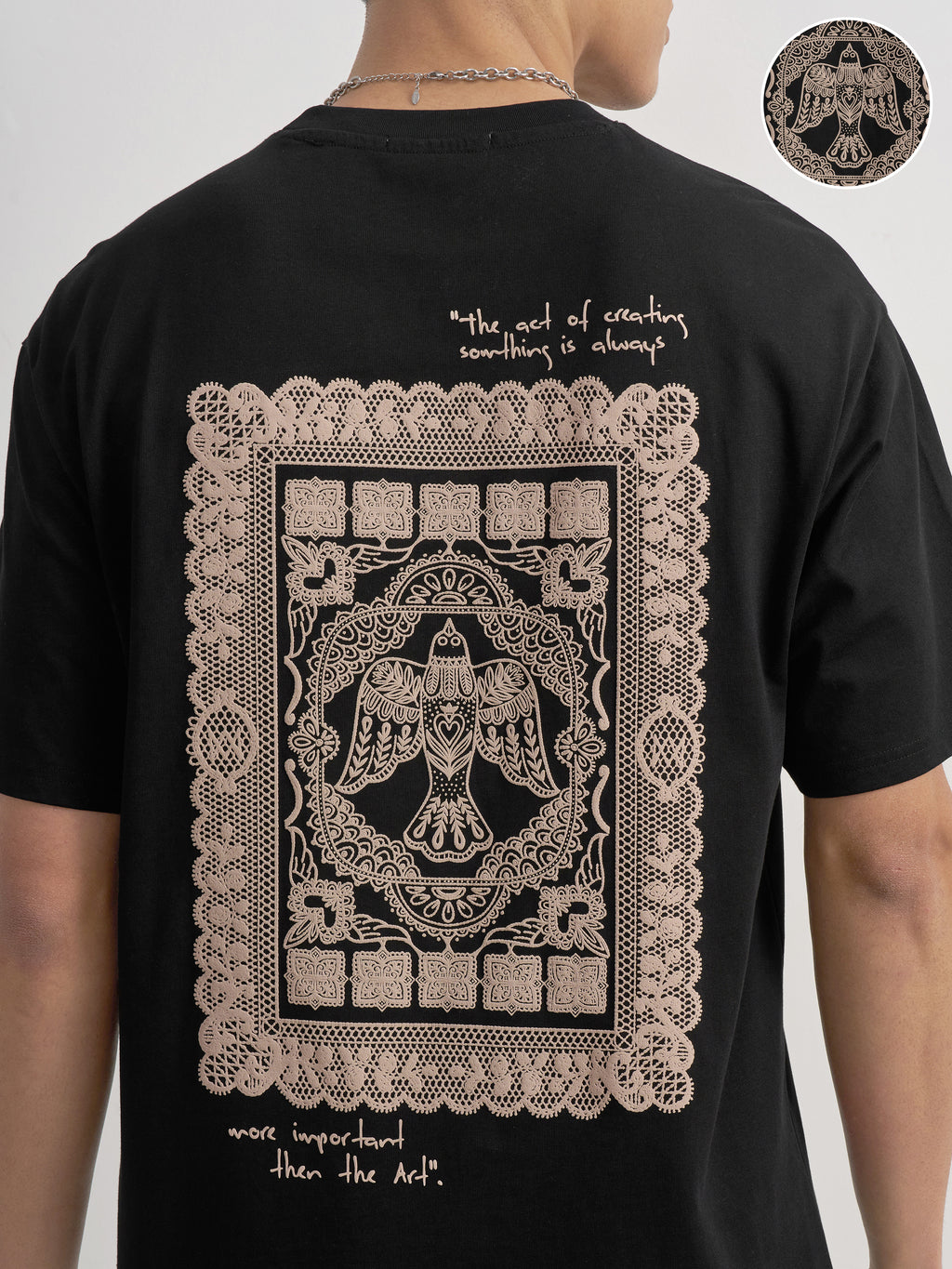 Highlander Men Black Printed Round Neck T-Shirt - Black - Image 5
