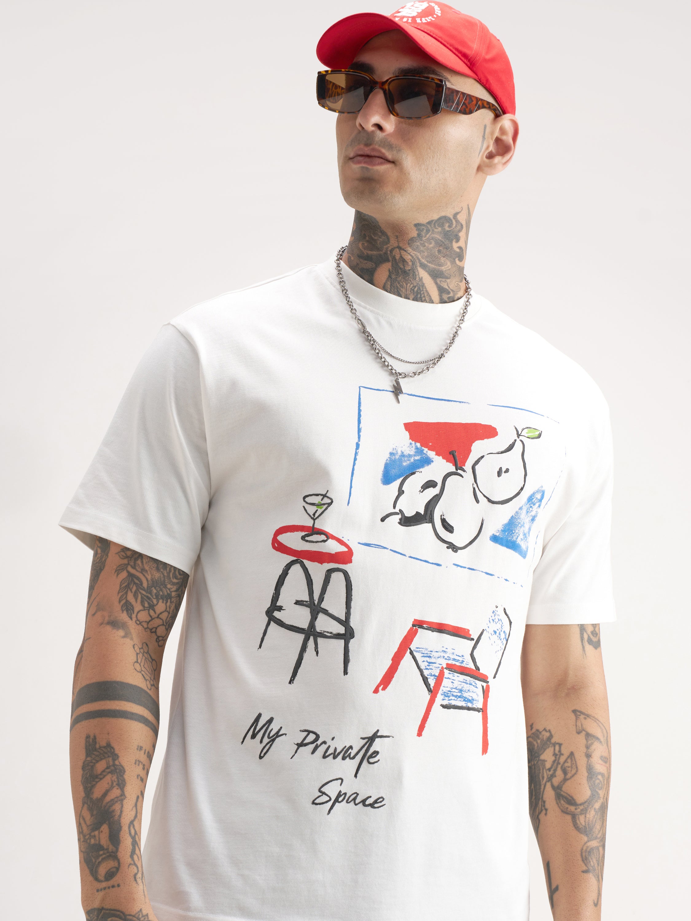 Highlander Men White Printed Round Neck T-Shirt - White - Image 1
