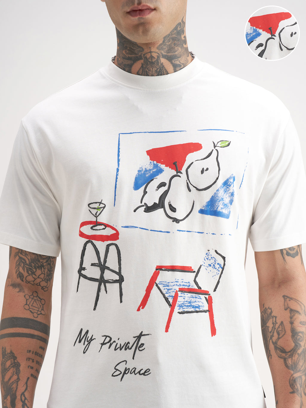 Highlander Men White Printed Round Neck T-Shirt - White - Image 5