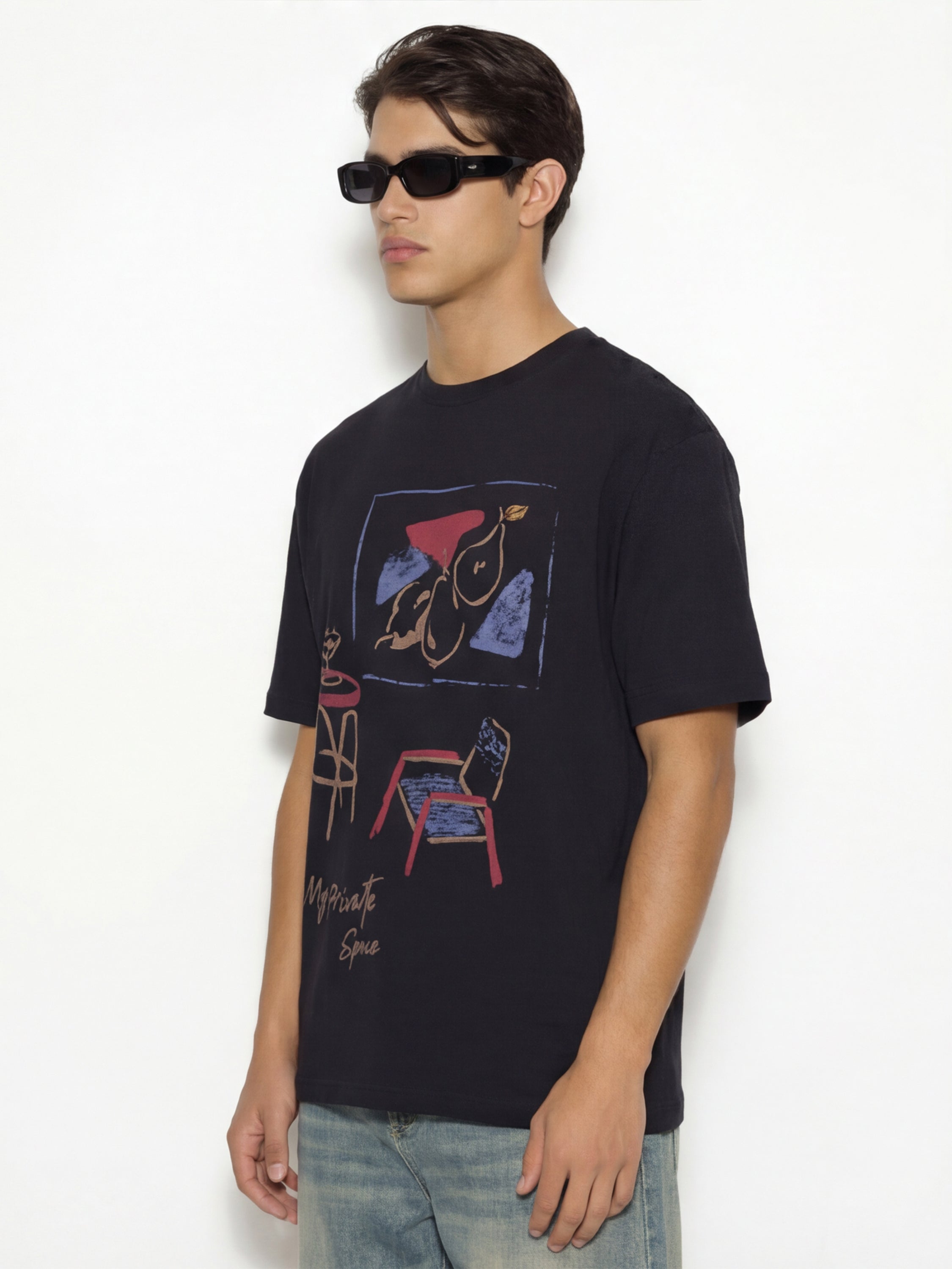 Highlander Men Black Printed Round Neck T-Shirt - Black - Image 5