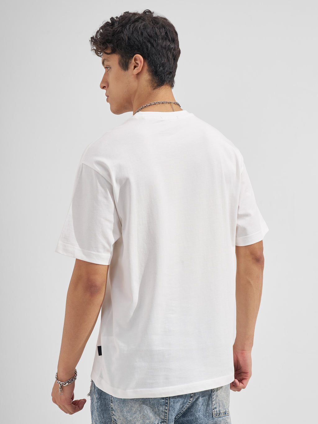 Highlander Men White Printed Round Neck T-Shirt