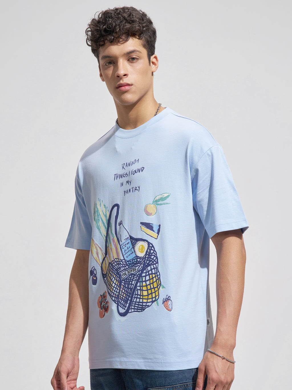 Highlander Men Blue Printed Round Neck T-Shirt