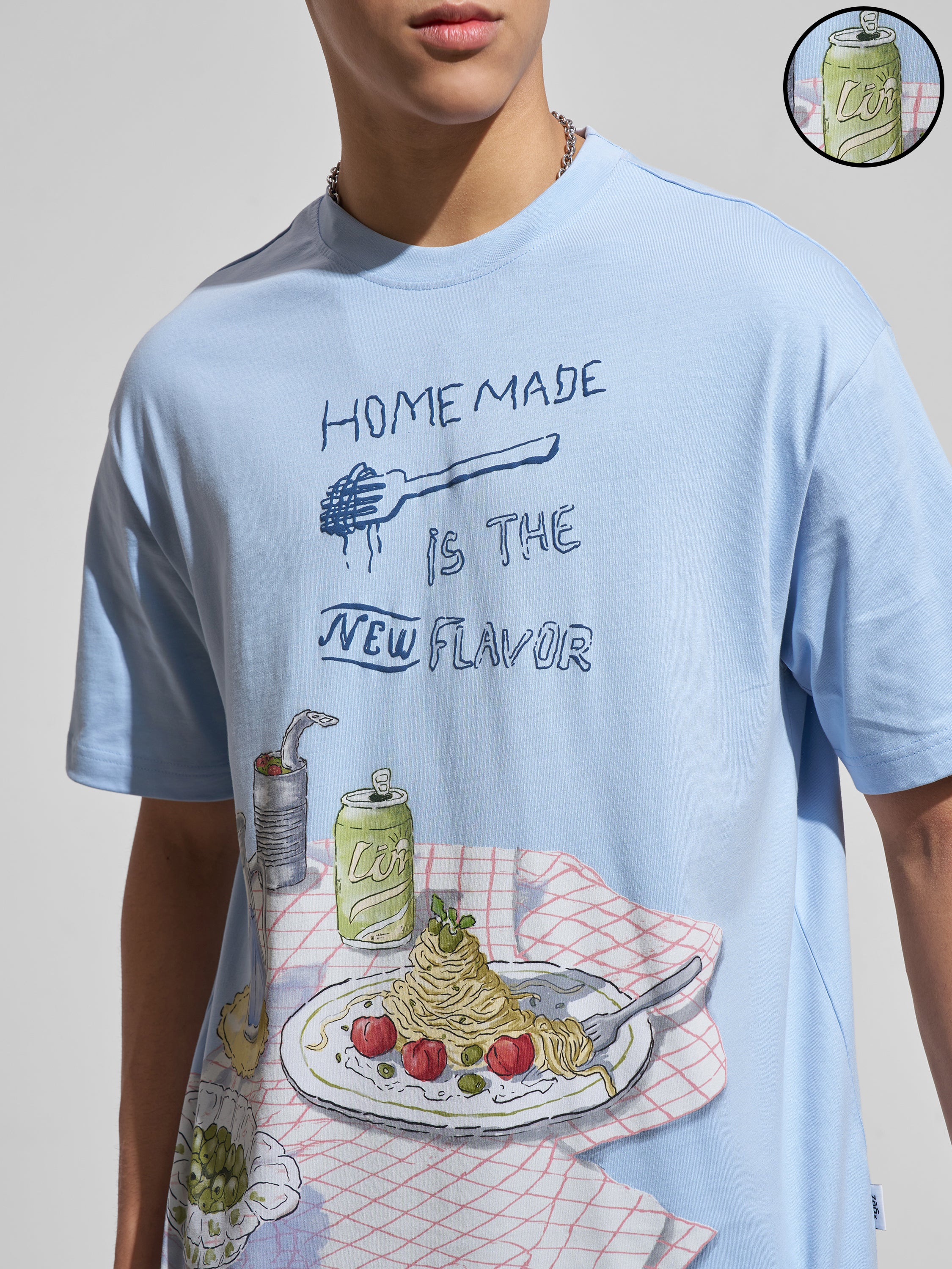 Highlander Men Blue Printed Round Neck T-Shirt