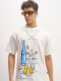 Highlander Men White Printed Round Neck T-Shirt - White - Image 1
