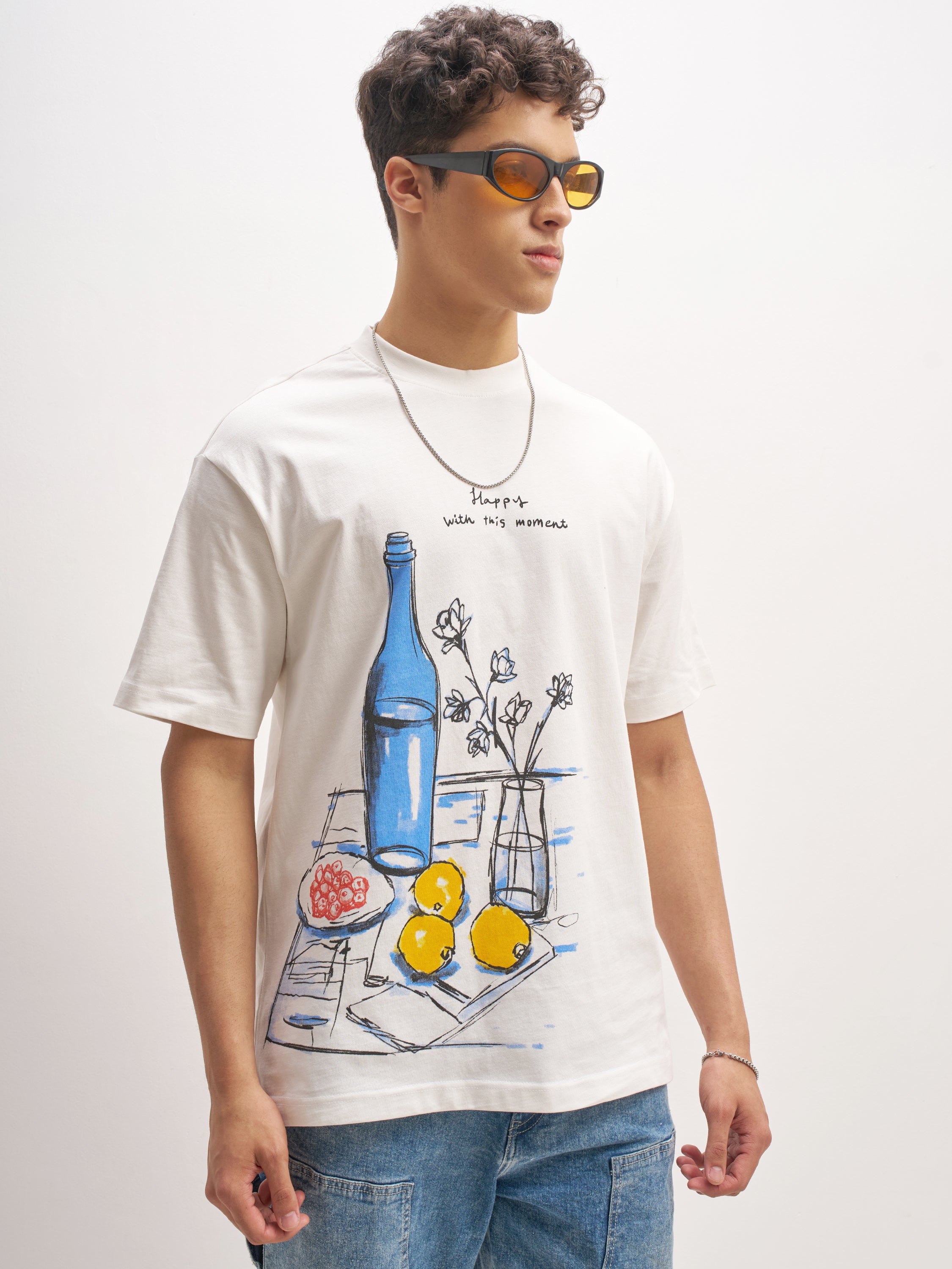 Highlander Men White Printed Round Neck T-Shirt - White - Image 6