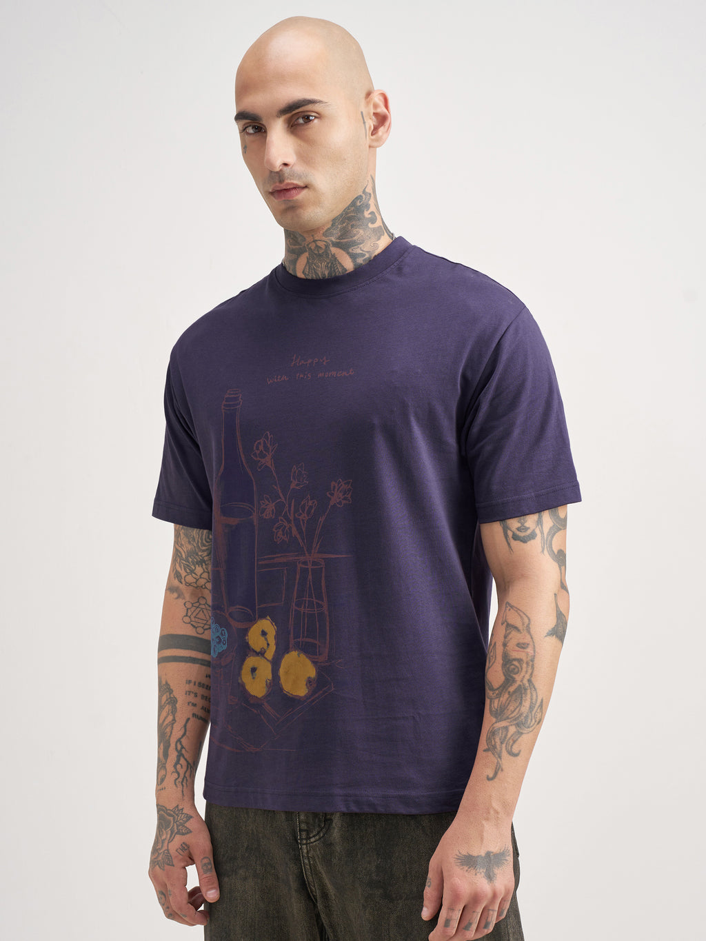 Highlander Men Purple Printed Round Neck T-Shirt - Purple - Image 4