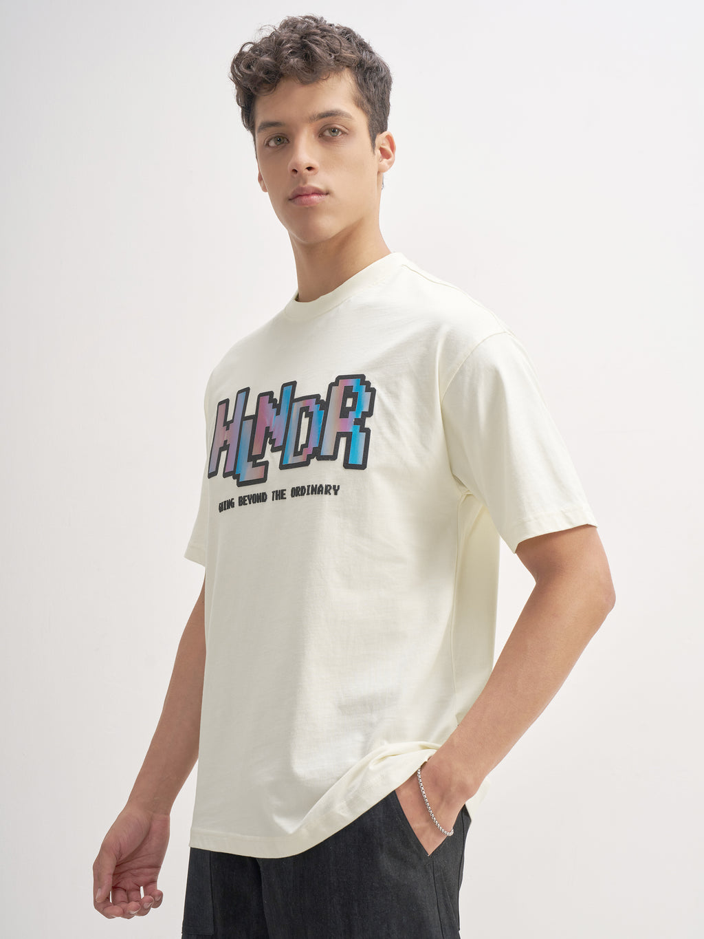 Highlander Men Off White Printed Round Neck T-Shirt - Off White - Image 4