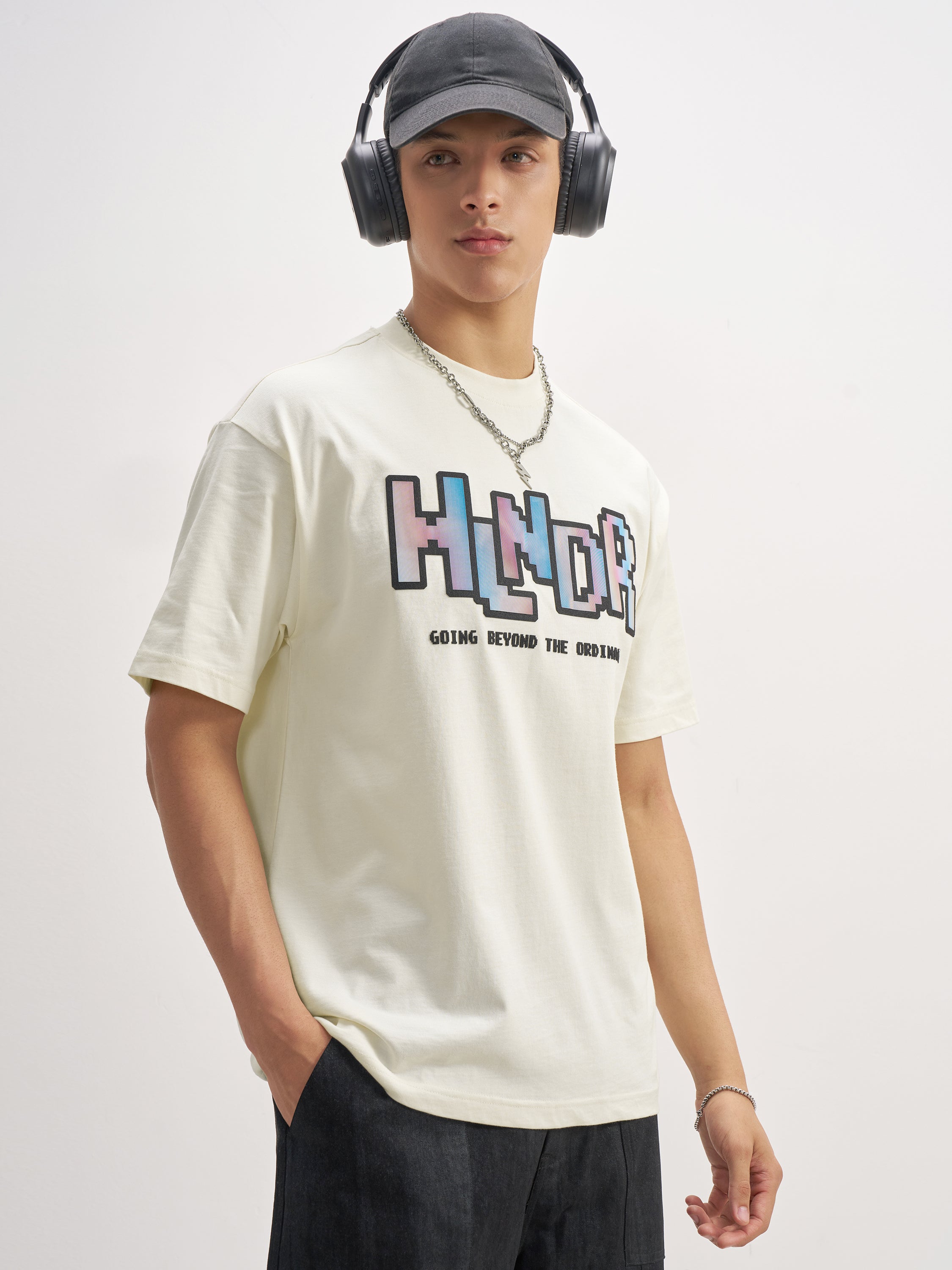 Highlander Men Off White Printed Round Neck T-Shirt - Off White - Image 6