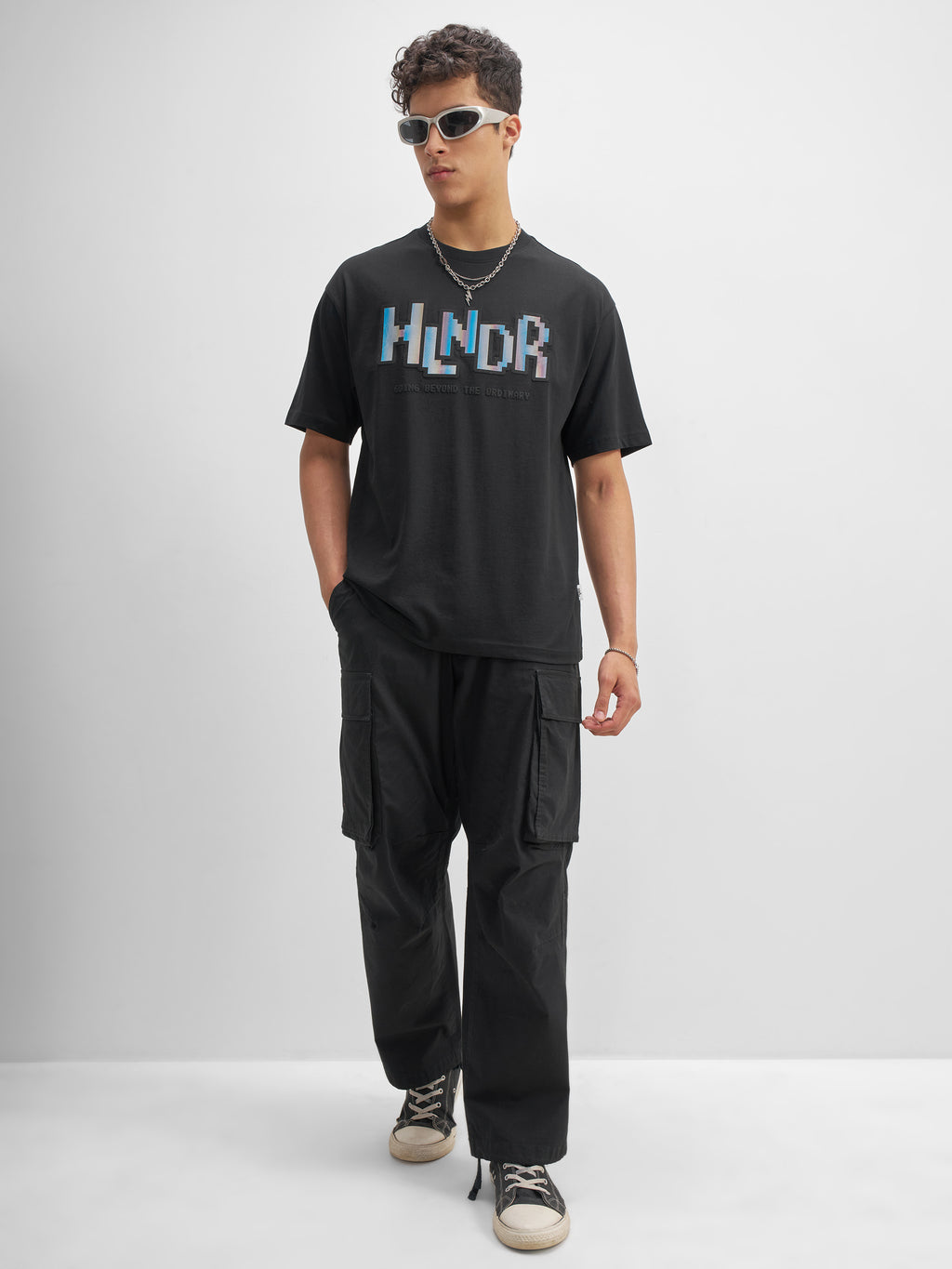 Highlander Men Black Printed Round Neck T-Shirt - Black - Image 2