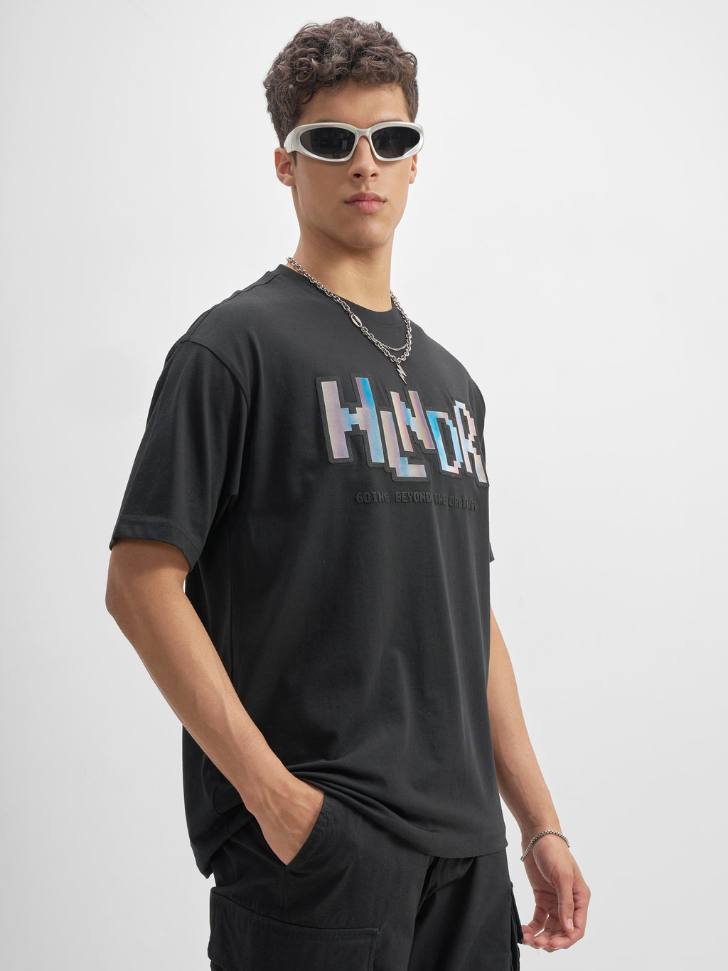 Highlander Men Black Printed Round Neck T-Shirt - Black - Image 6