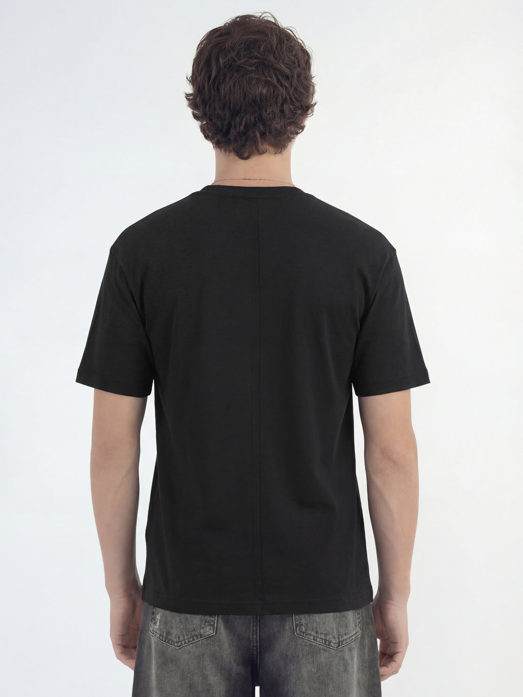 Highlander Men Black Solid Round Neck T-Shirt - Black - Image 5