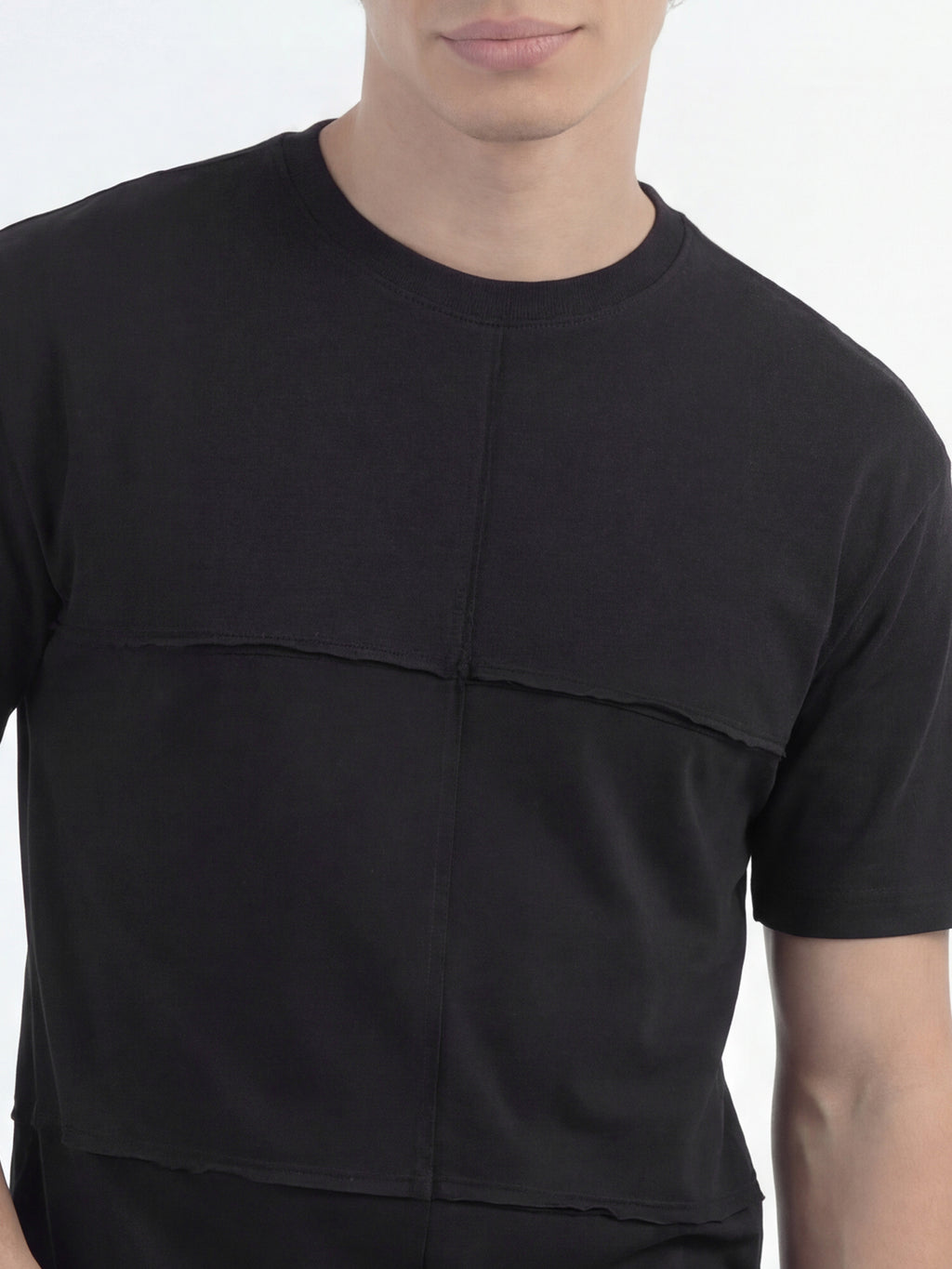 Highlander Men Black Solid Round Neck T-Shirt - Black - Image 7