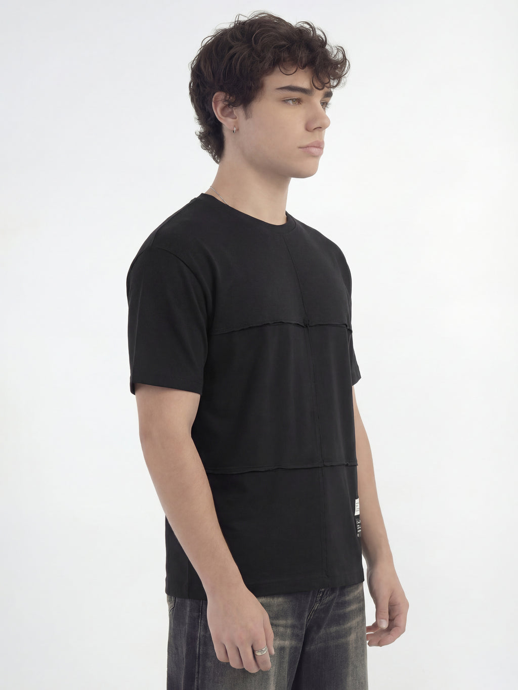Highlander Men Black Solid Round Neck T-Shirt - Black - Image 8