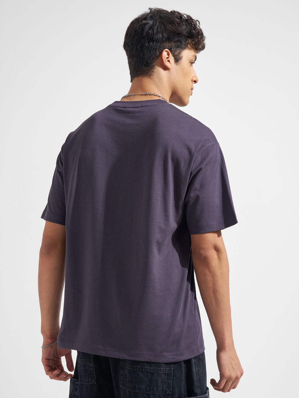 Highlander Men Purple Printed Round Neck T-Shirt