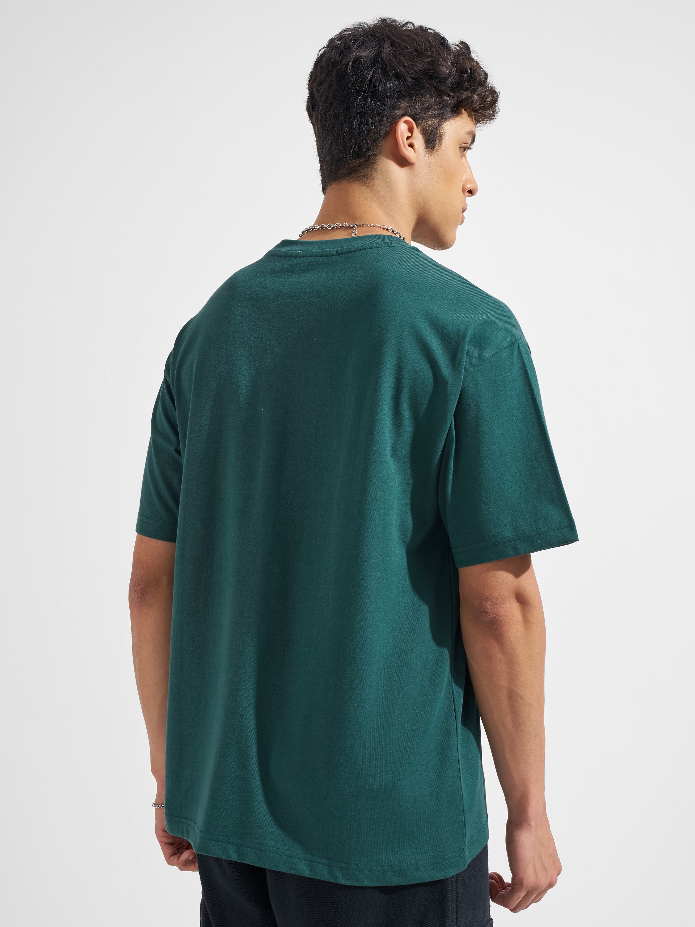 Highlander Men Green Printed Round Neck T-Shirt