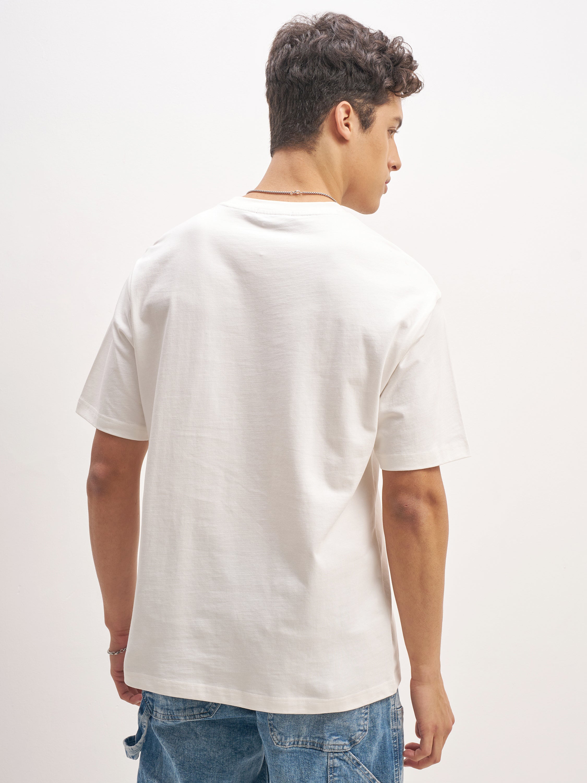 Highlander Men White Printed Round Neck T-Shirt - White - Image 3
