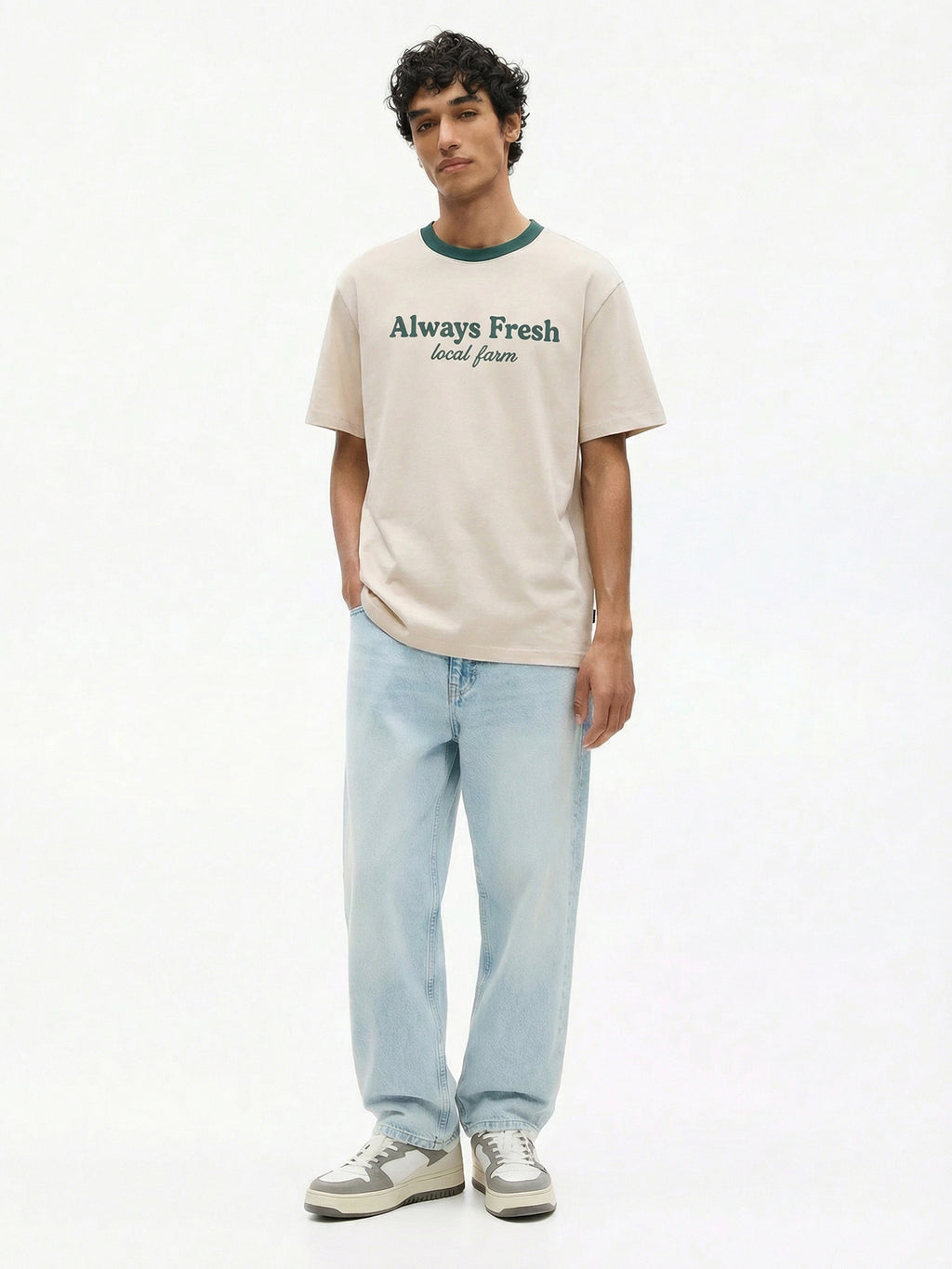 Highlander Men Beige Printed Round Neck T-Shirt - Beige - Image 4