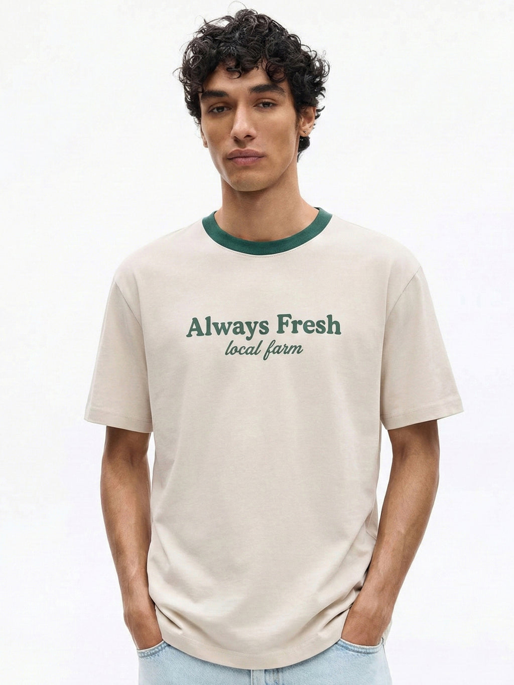 Highlander Men Beige Printed Round Neck T-Shirt - Beige - Image 5