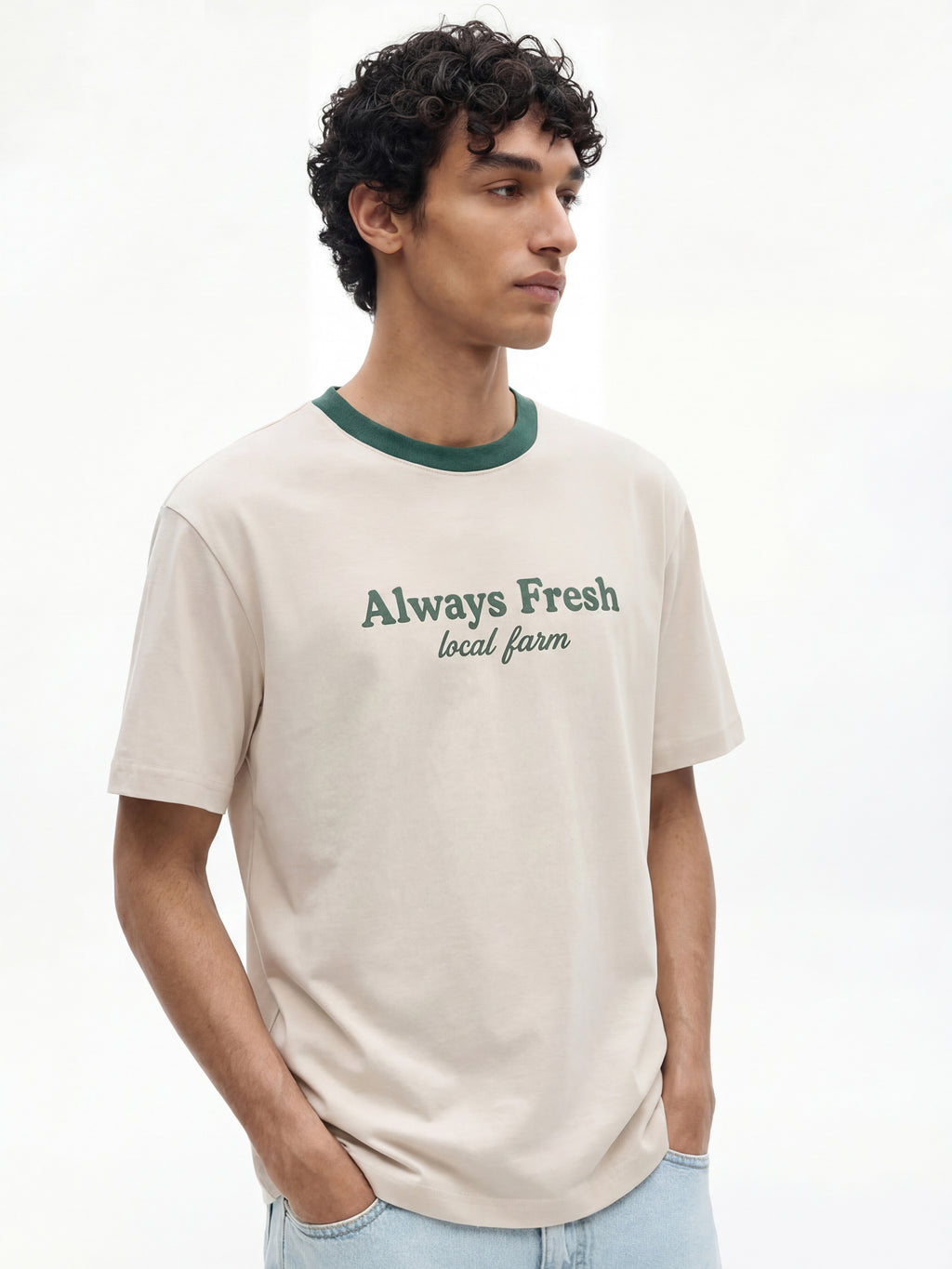 Highlander Men Beige Printed Round Neck T-Shirt - Beige - Image 7