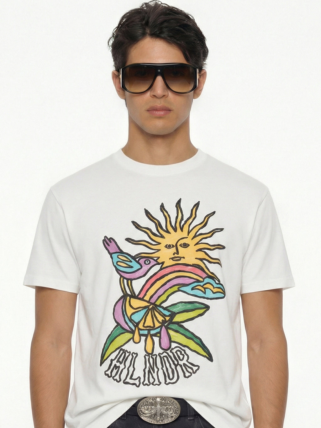 Highlander Men White Printed Round Neck T-Shirt - White - Image 2