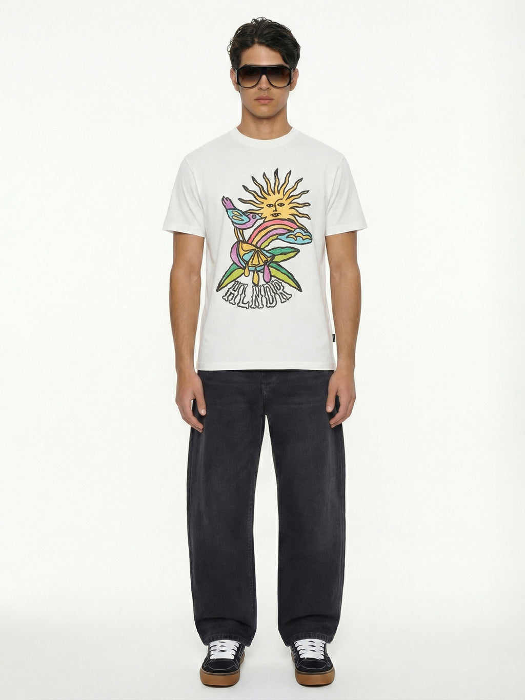 Highlander Men White Printed Round Neck T-Shirt - White - Image 3