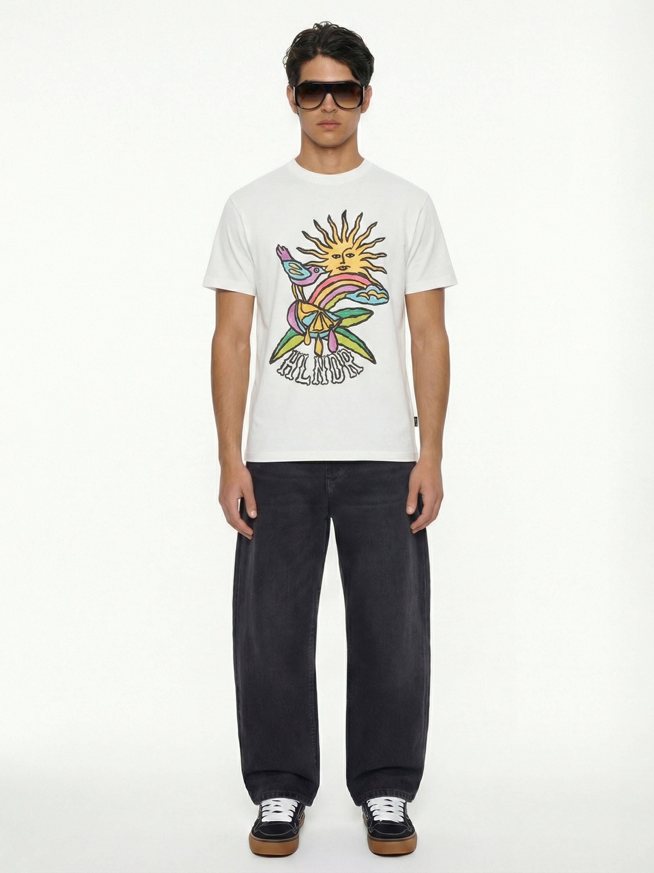 Highlander Men White Printed Round Neck T-Shirt - White - Image 3
