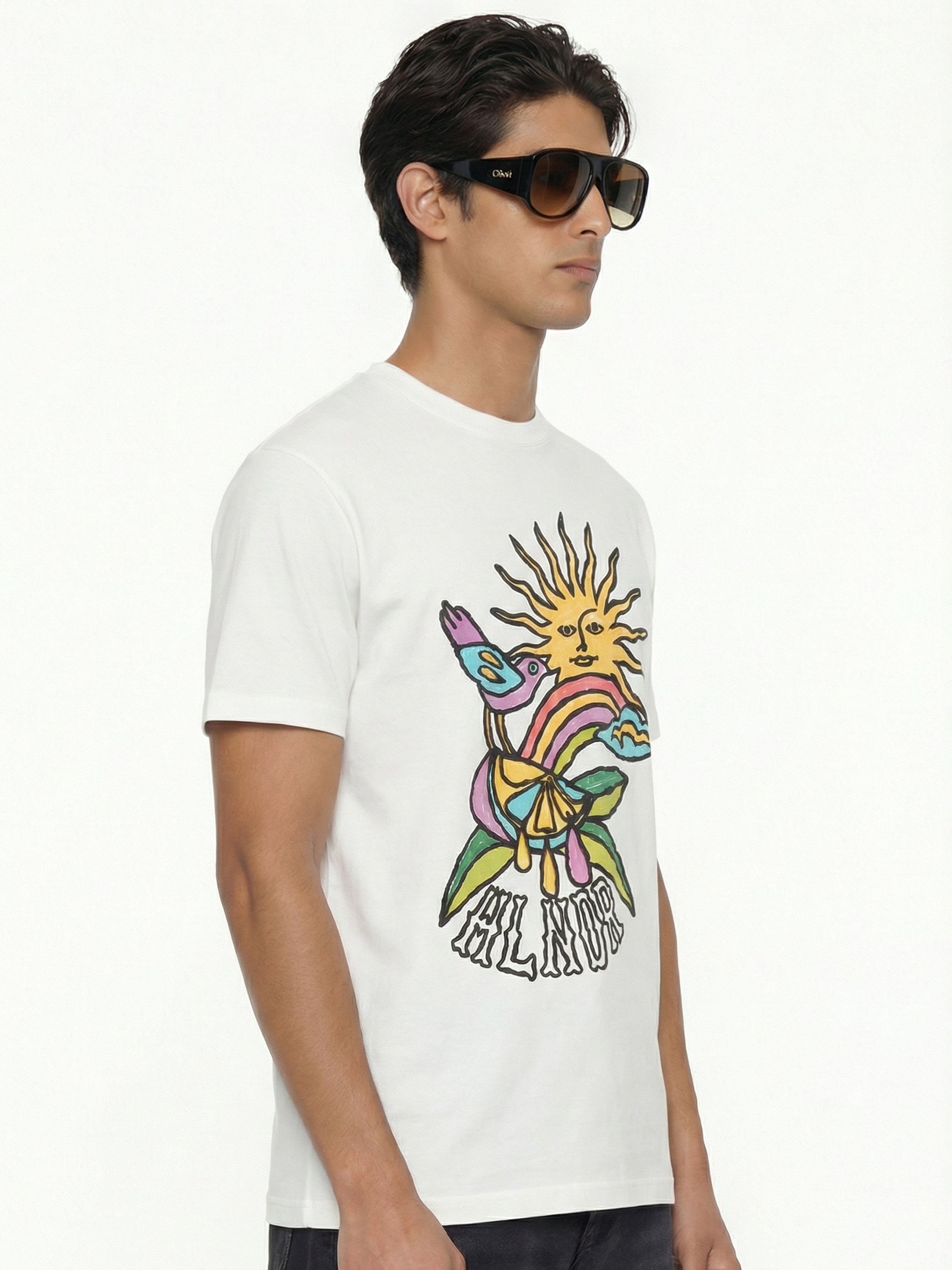 Highlander Men White Printed Round Neck T-Shirt - White - Image 7
